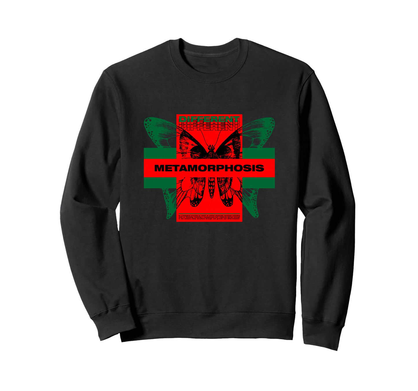 Butterfly Metamorphosis Y2K Grunge Sweatshirt - Minimalist Print Men Women - T-Shirt, Sweatshirt, Hoodie