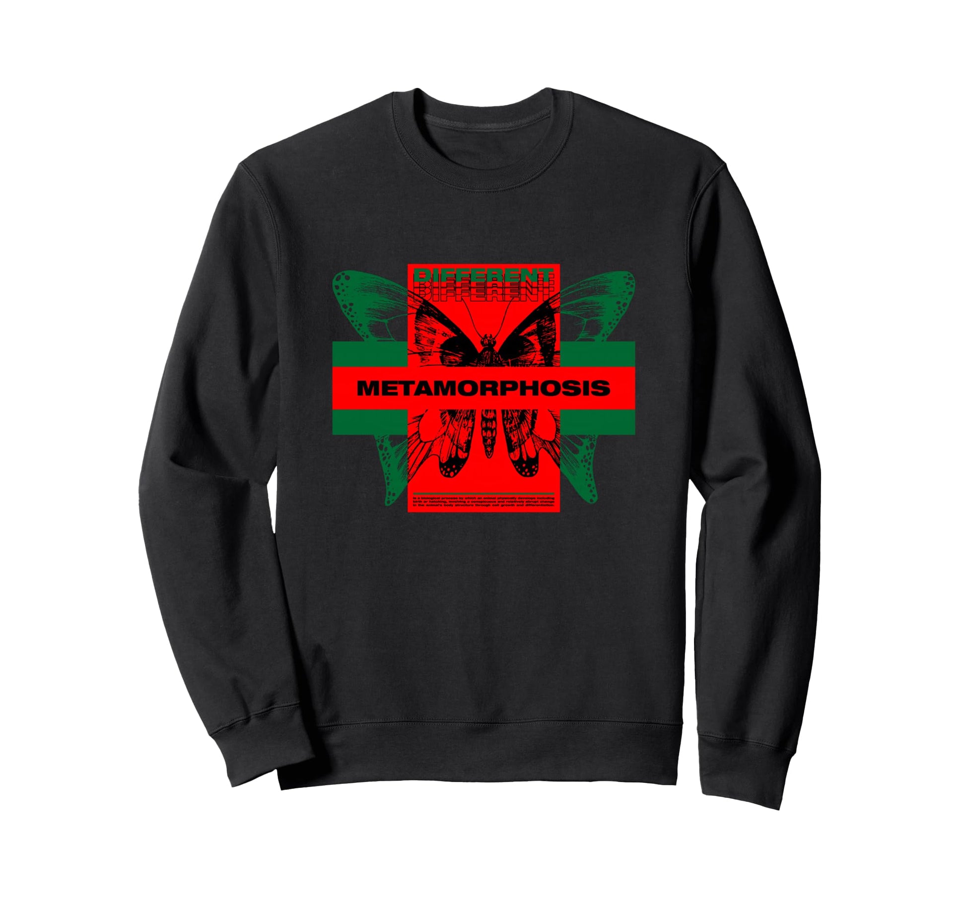 Butterfly Metamorphosis Y2K Grunge Sweatshirt - Minimalist Print Men Women - T-Shirt, Sweatshirt, Hoodie