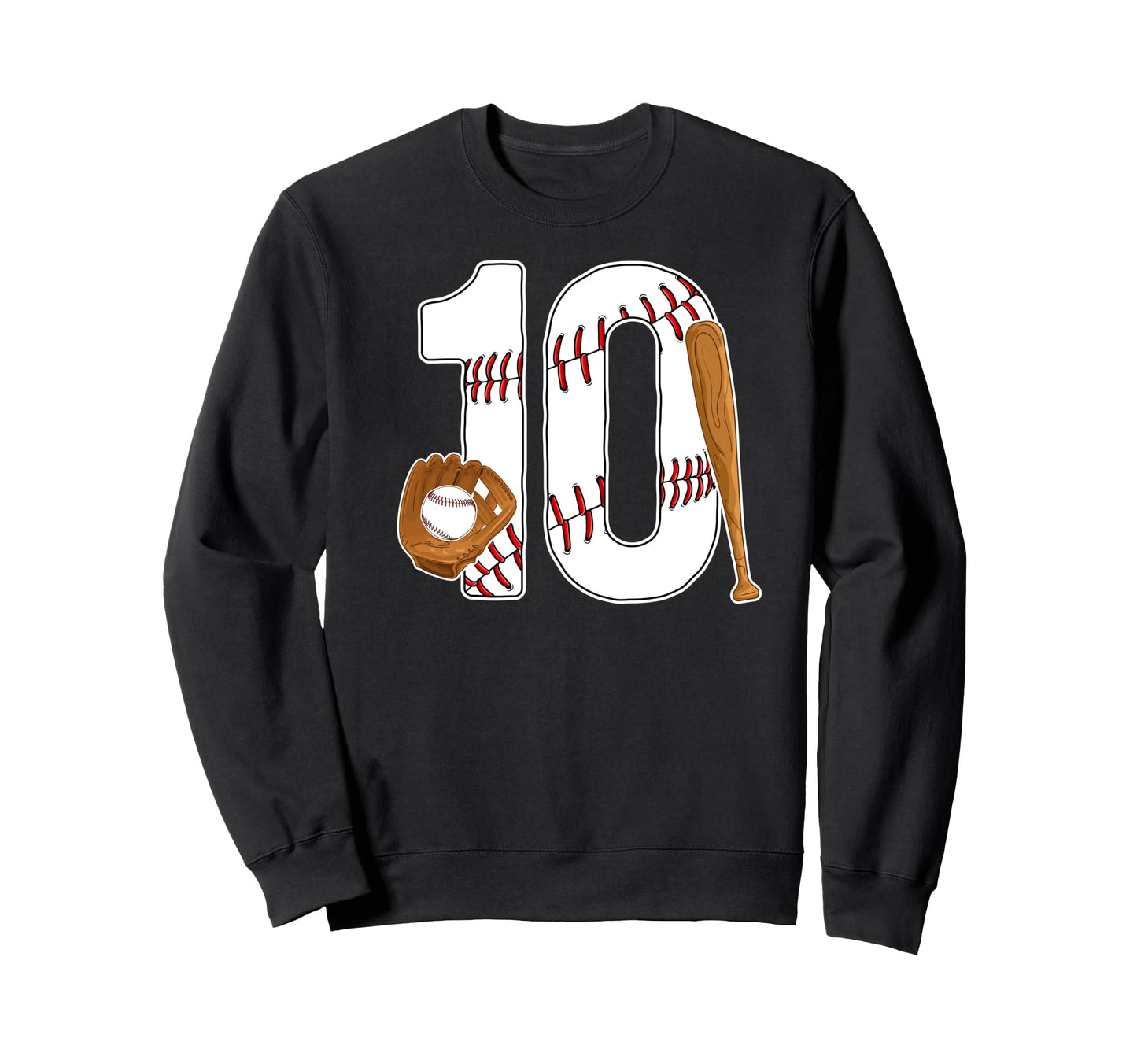 10Th Birthday Baseball Ten Year Sweatshirt - Minimalist Print Men Women - T-Shirt, Sweatshirt, Hoodie