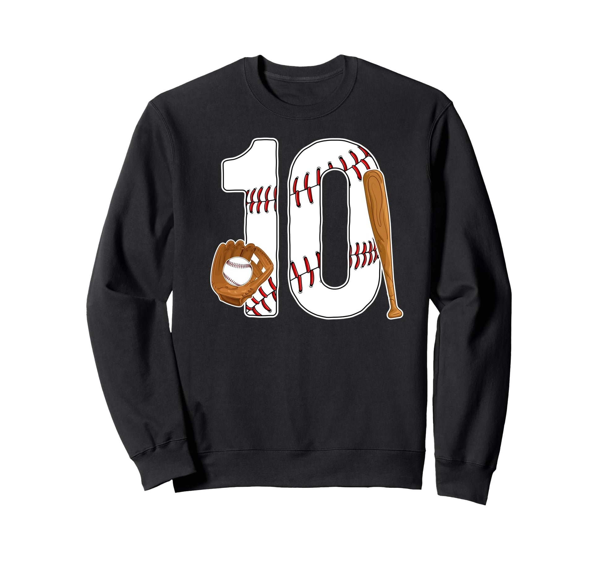 10Th Birthday Baseball Ten Year Sweatshirt - Minimalist Print Men Women - T-Shirt, Sweatshirt, Hoodie