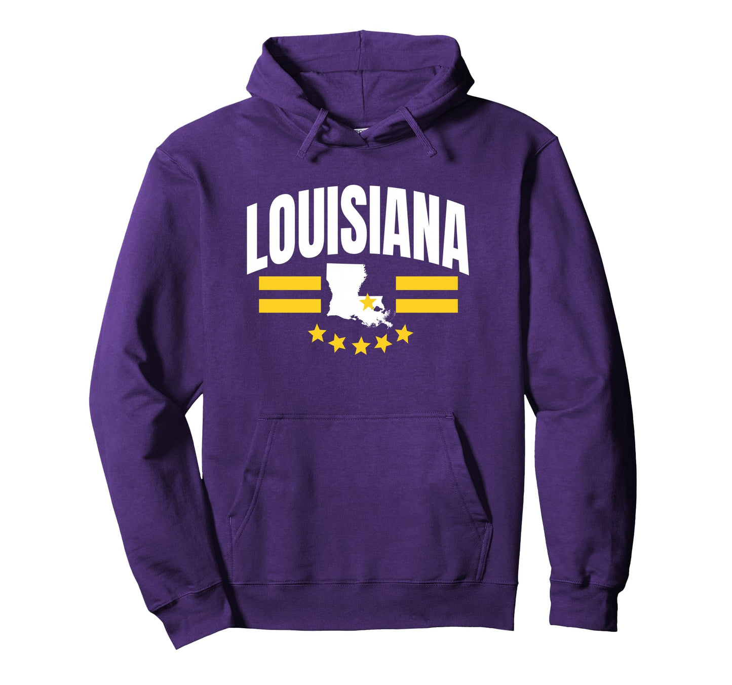 Fun Louisiana Purple Yellow Striped Hoodie - Aesthetic Graphic for Adults - T-Shirt, Sweatshirt, Hoodie