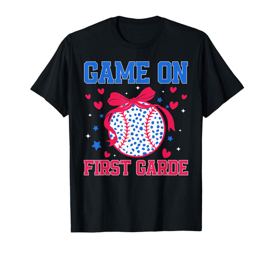 1St Grade Coquette Game Baseball T-Shirt - Aesthetic Graphic for Adults - T-Shirt, Sweatshirt, Hoodie
