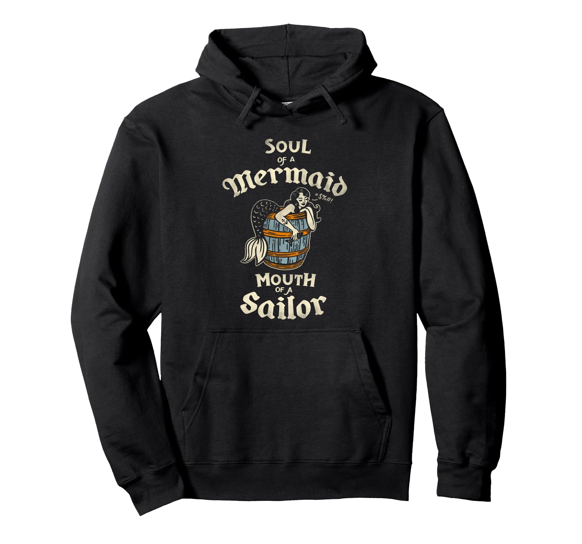 Soul Mermaid Mouth Sailor Nautical Hoodie - Streetwear Style Men Women - T-Shirt, Sweatshirt, Hoodie