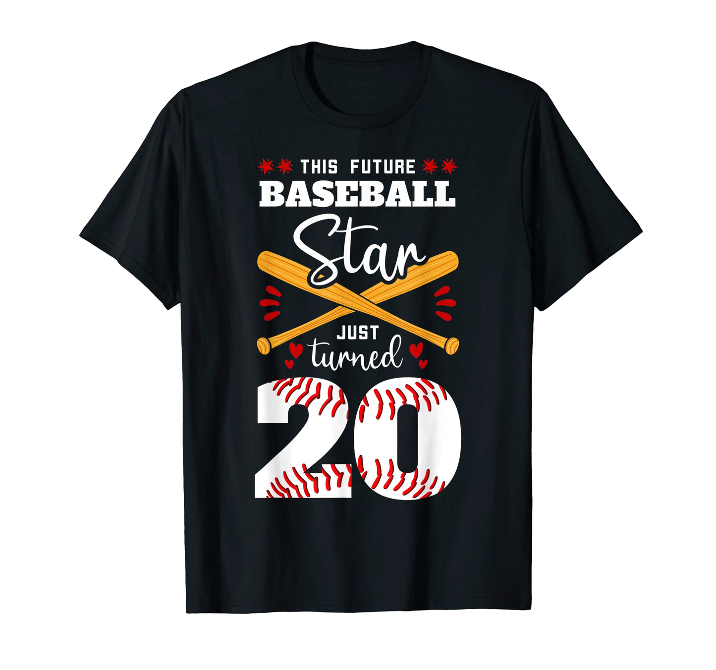 This Future Baseball Star Just Turned 20 T-Shirt - Custom Art Print Unisex - T-Shirt, Sweatshirt, Hoodie