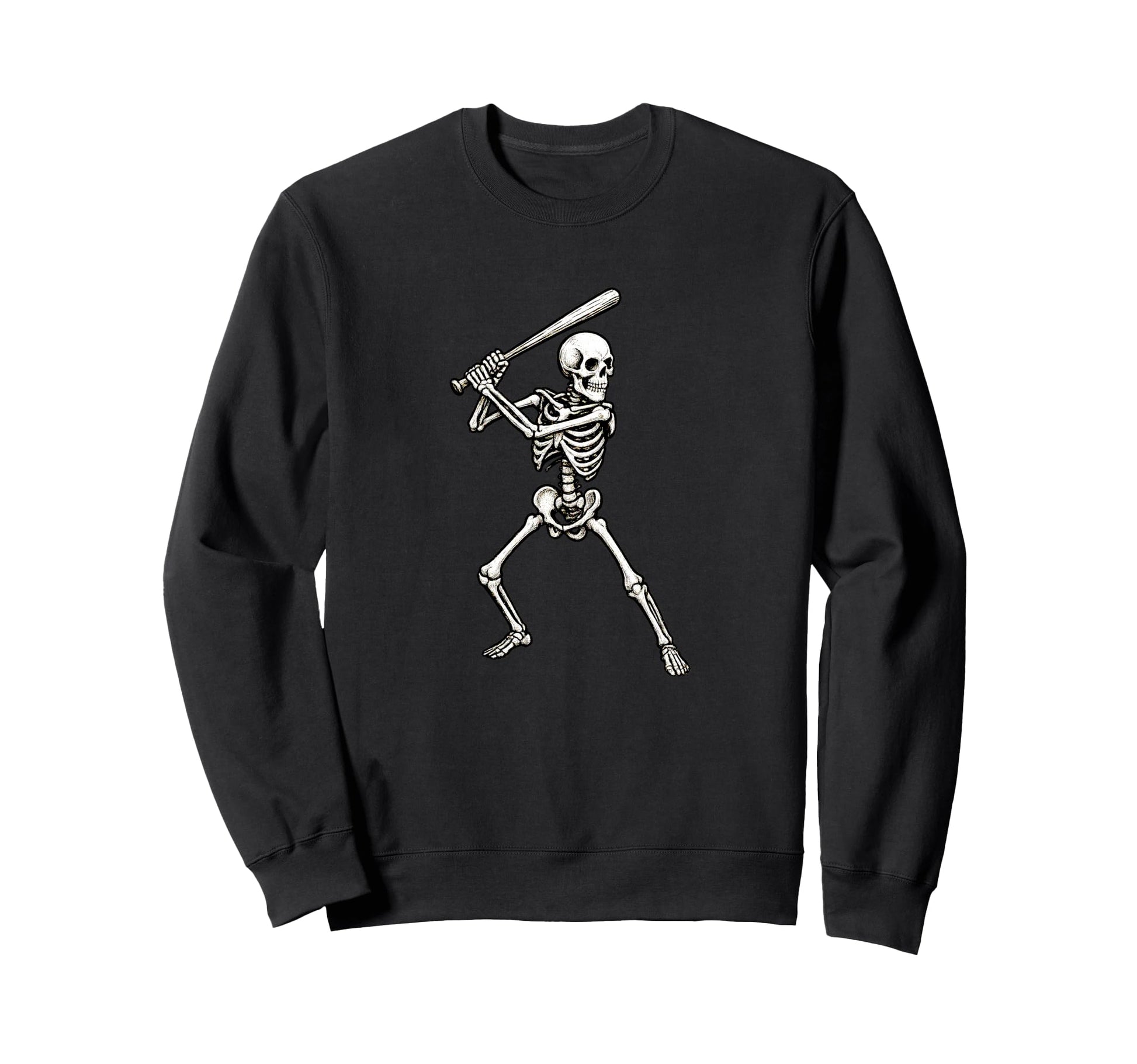 Skeleton Baseball Player Homerun Sweatshirt - Graphic Print for Adults - T-Shirt, Sweatshirt, Hoodie