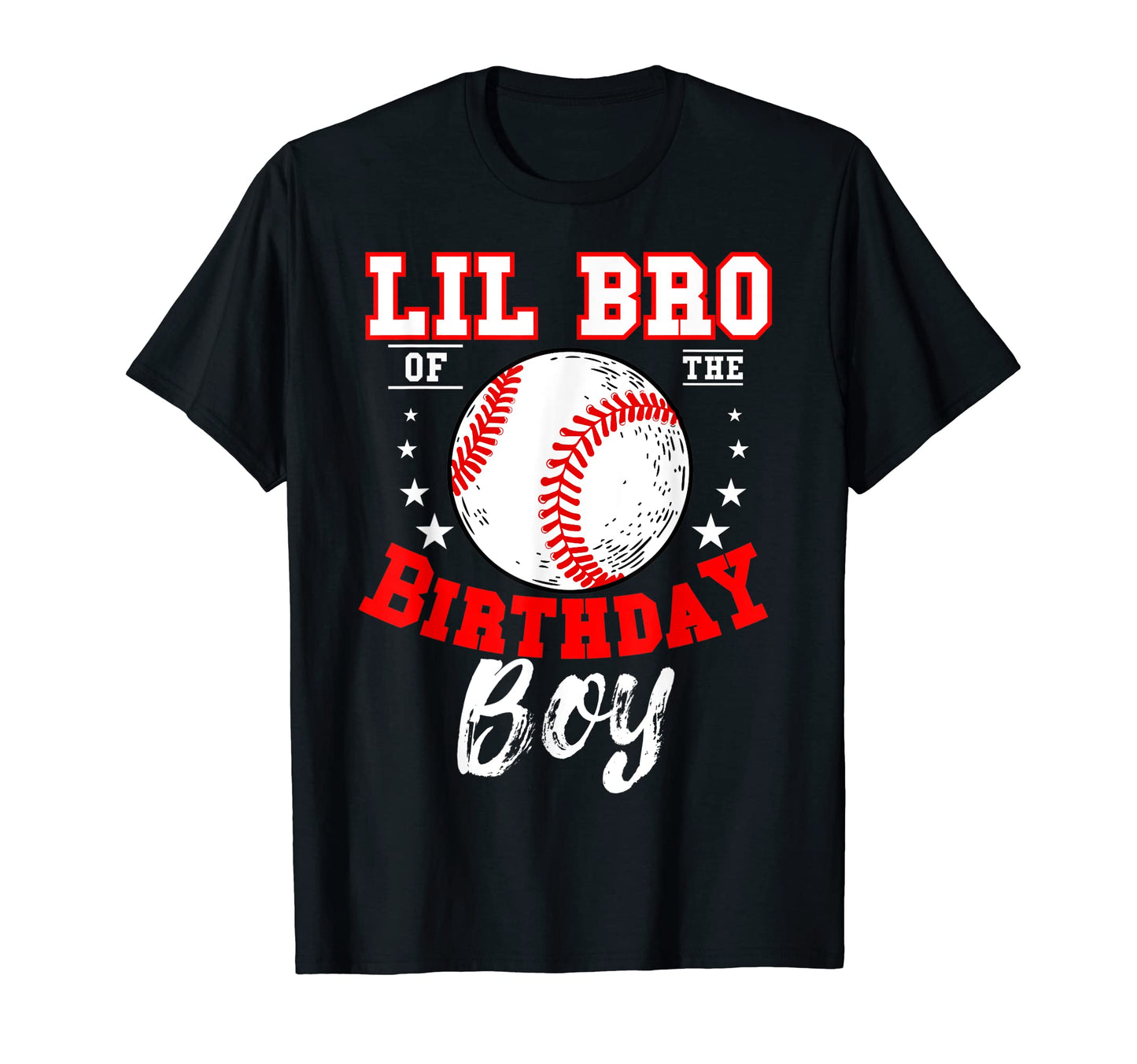 Lil Bro Birthday Baseball Theme Bday T-Shirt - Graphic Print for Adults - T-Shirt, Sweatshirt, Hoodie