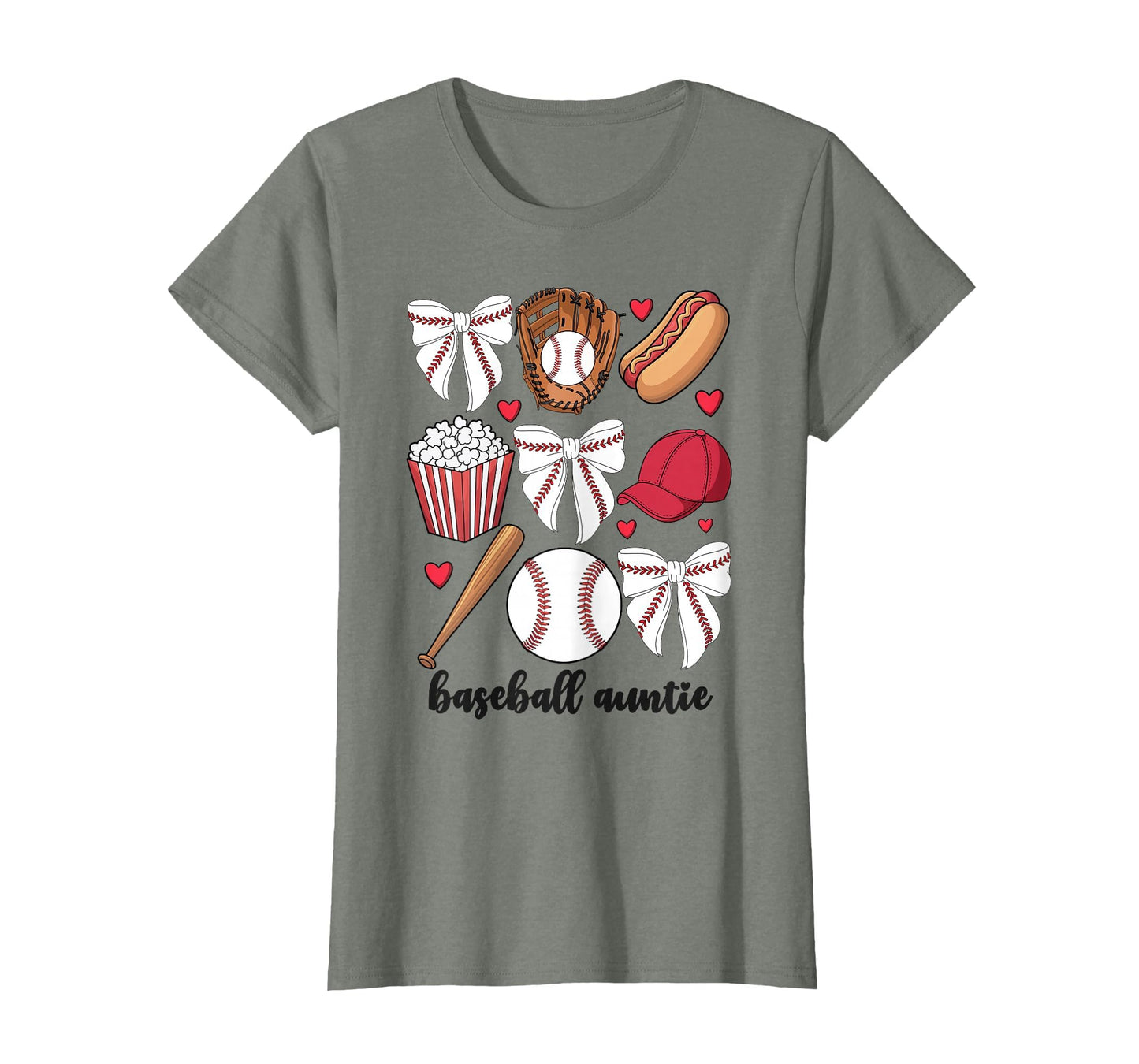 Baseball Auntie Coquette Bow Nephew T-Shirt - Novelty Apparel for Adults - T-Shirt, Sweatshirt, Hoodie