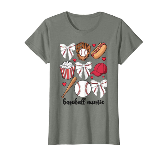 Baseball Auntie Coquette Bow Nephew T-Shirt - Novelty Apparel for Adults - T-Shirt, Sweatshirt, Hoodie