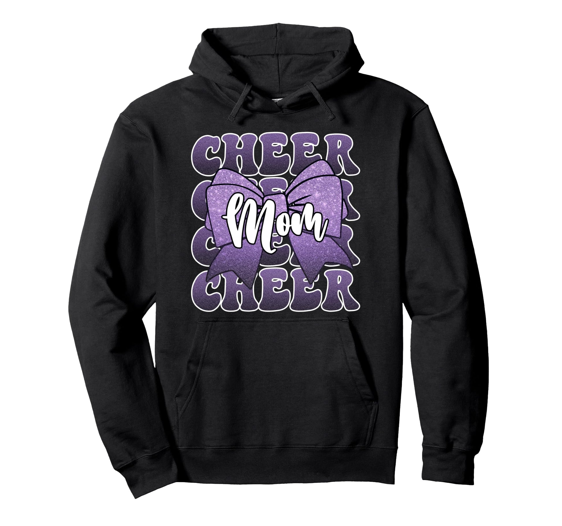 Cheer Mom Mama Bow Cheerleader Hoodie - Minimalist Print Men Women - T-Shirt, Sweatshirt, Hoodie