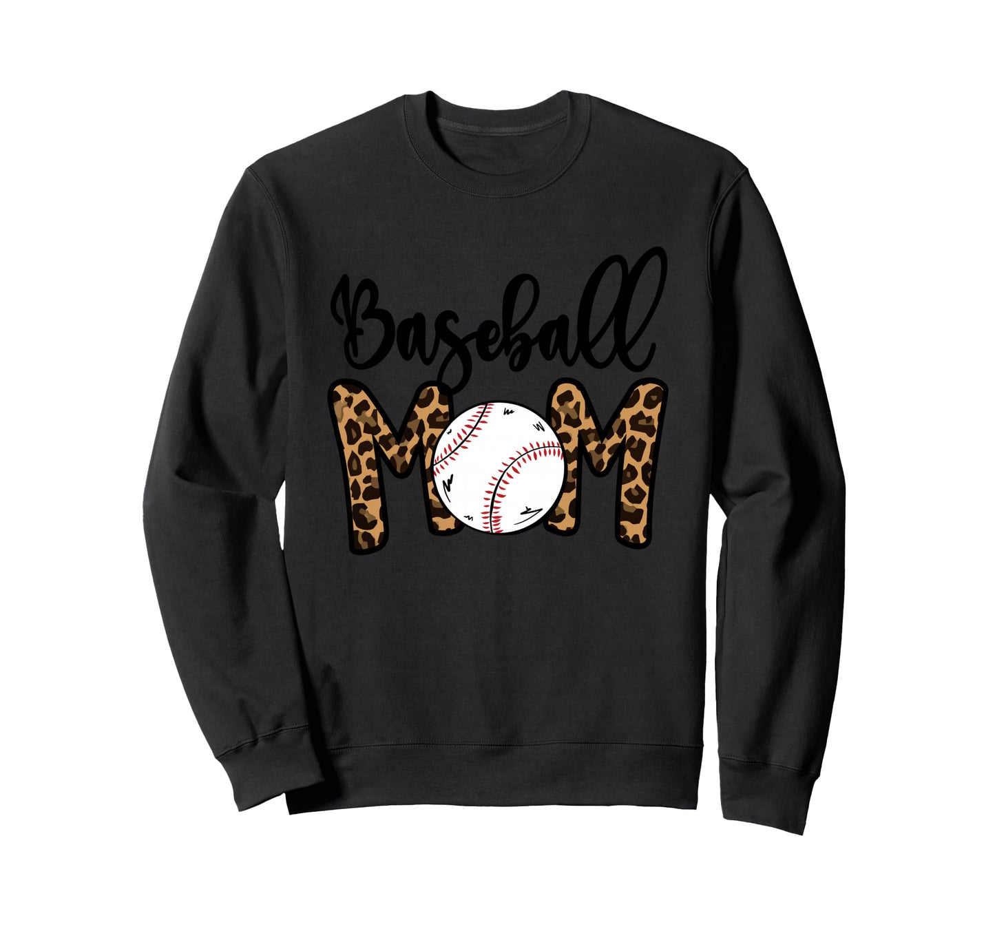 Funny Baseball Mom Leopard Softball Sweatshirt - Custom Art Print Unisex - T-Shirt, Sweatshirt, Hoodie