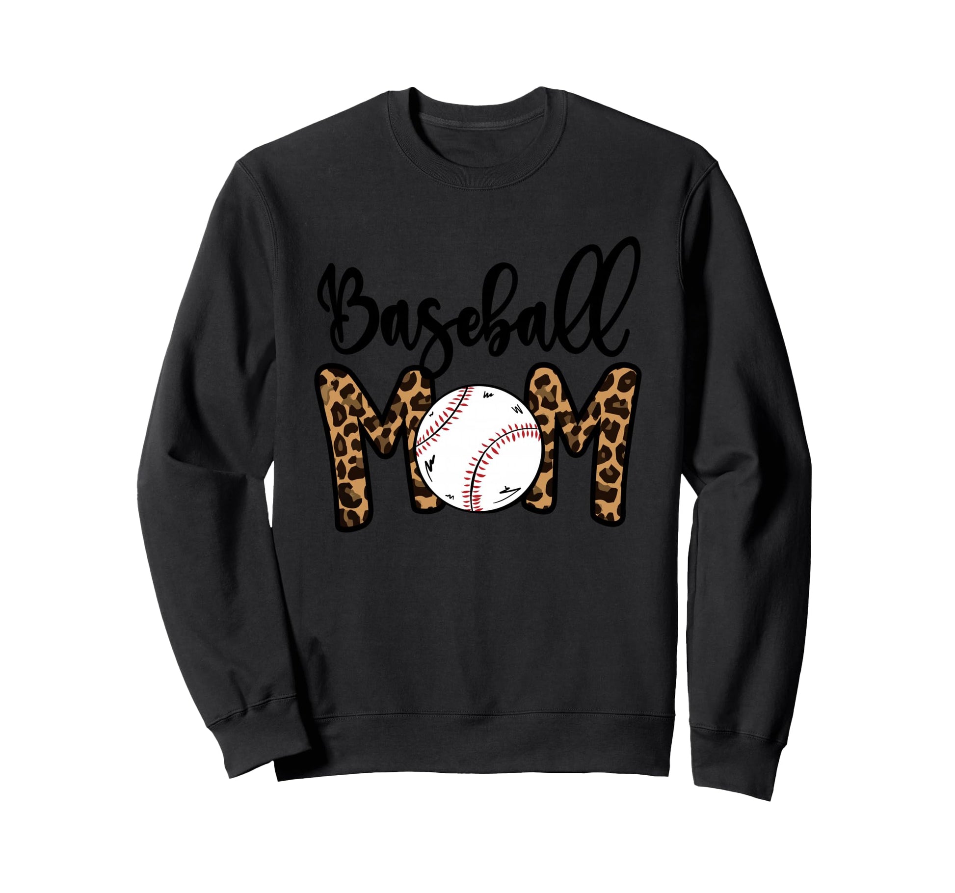 Funny Baseball Mom Leopard Softball Sweatshirt - Custom Art Print Unisex - T-Shirt, Sweatshirt, Hoodie
