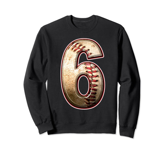 6 Years Old Baseball Player 6Th Sweatshirt - Unique Graphic Unisex - T-Shirt, Sweatshirt, Hoodie