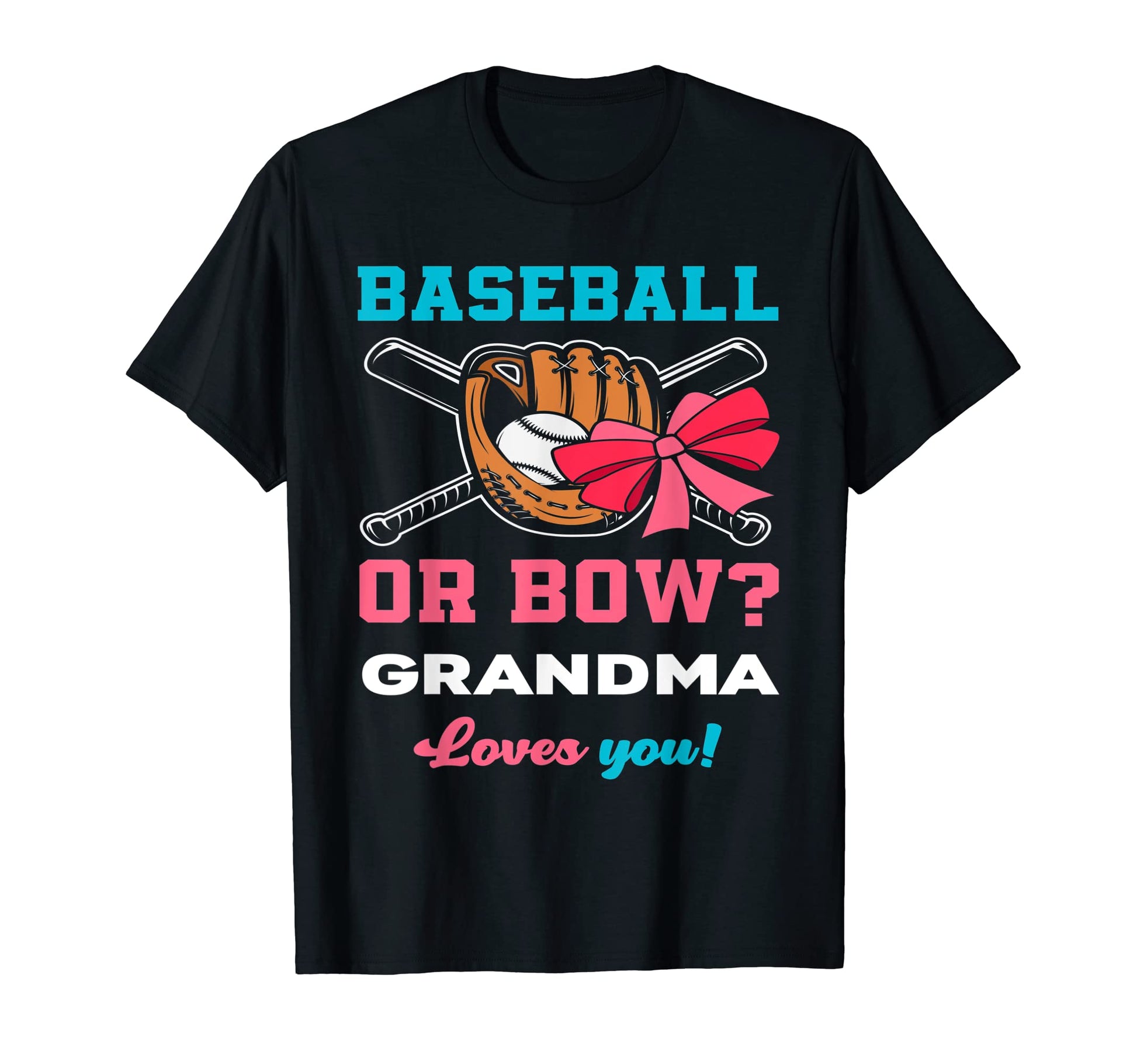 Baseball Or Bows Grandma Announcement T-Shirt - Minimalist Print Men Women - T-Shirt, Sweatshirt, Hoodie