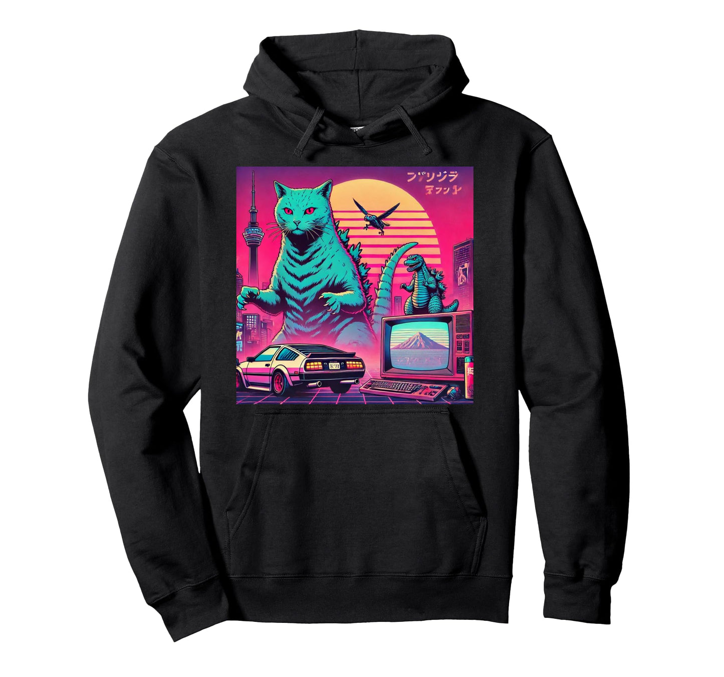 Synthwave Retrowave Outrun Aesthetic Hoodie - Unique Graphic Men Women - T-Shirt, Sweatshirt, Hoodie