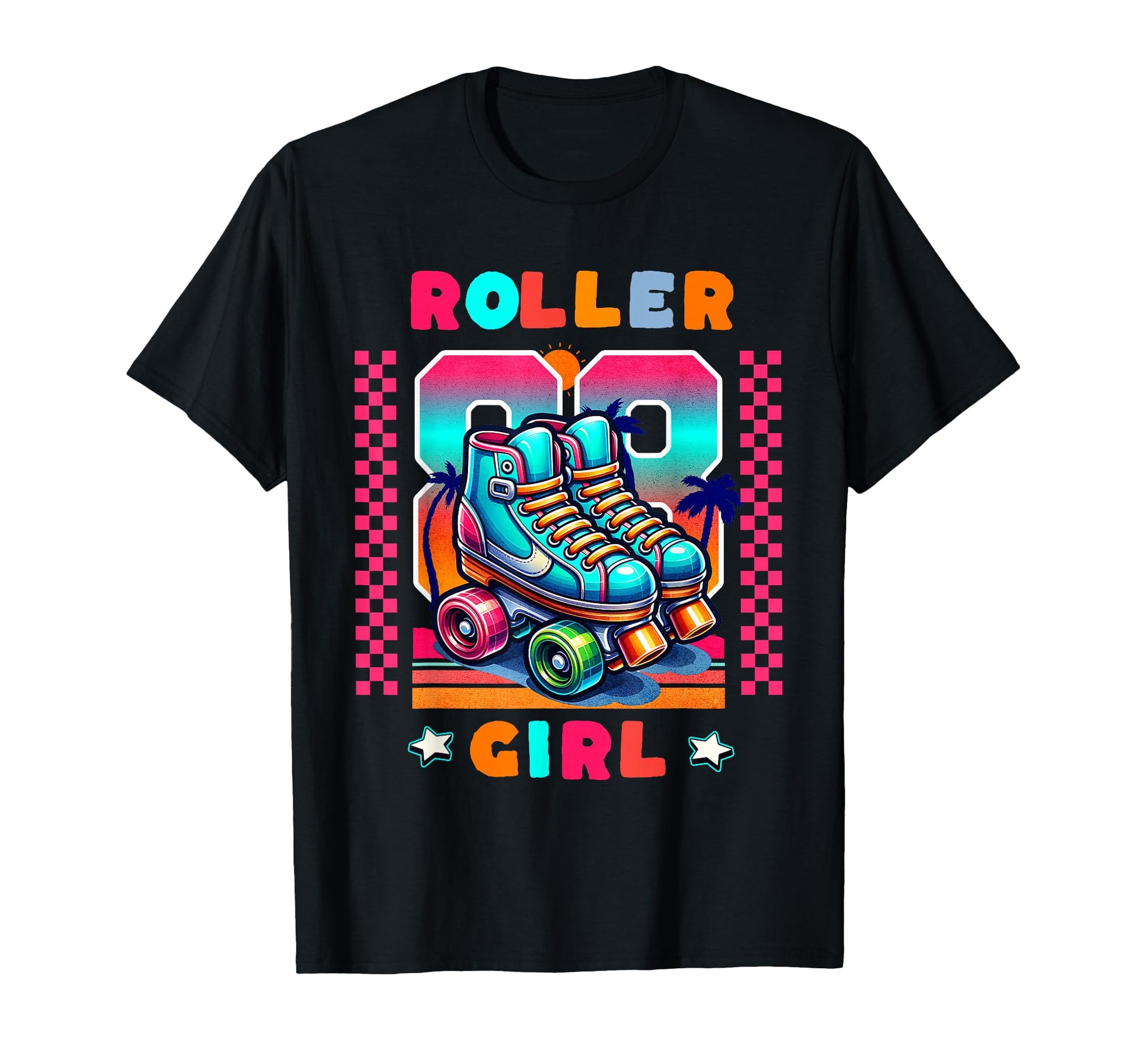 Roller Sunset Beach Skating Vibe Colorful T-Shirt - Trendy Graphic Unisex - T-Shirt, Sweatshirt, Hoodie