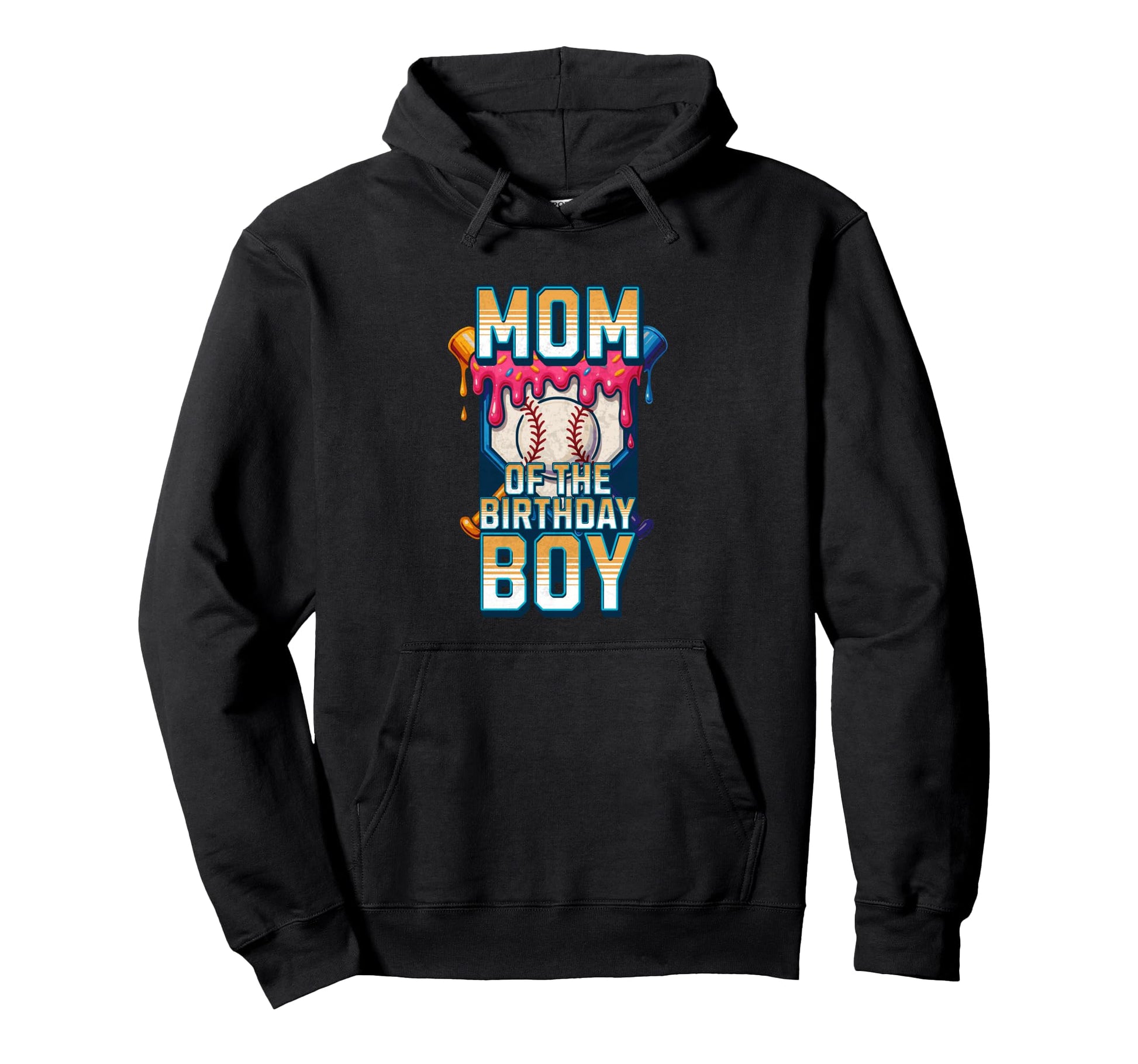 Mom Birthday Baseball Ice Cream Hoodie - Fun Novelty Design for Adults - T-Shirt, Sweatshirt, Hoodie