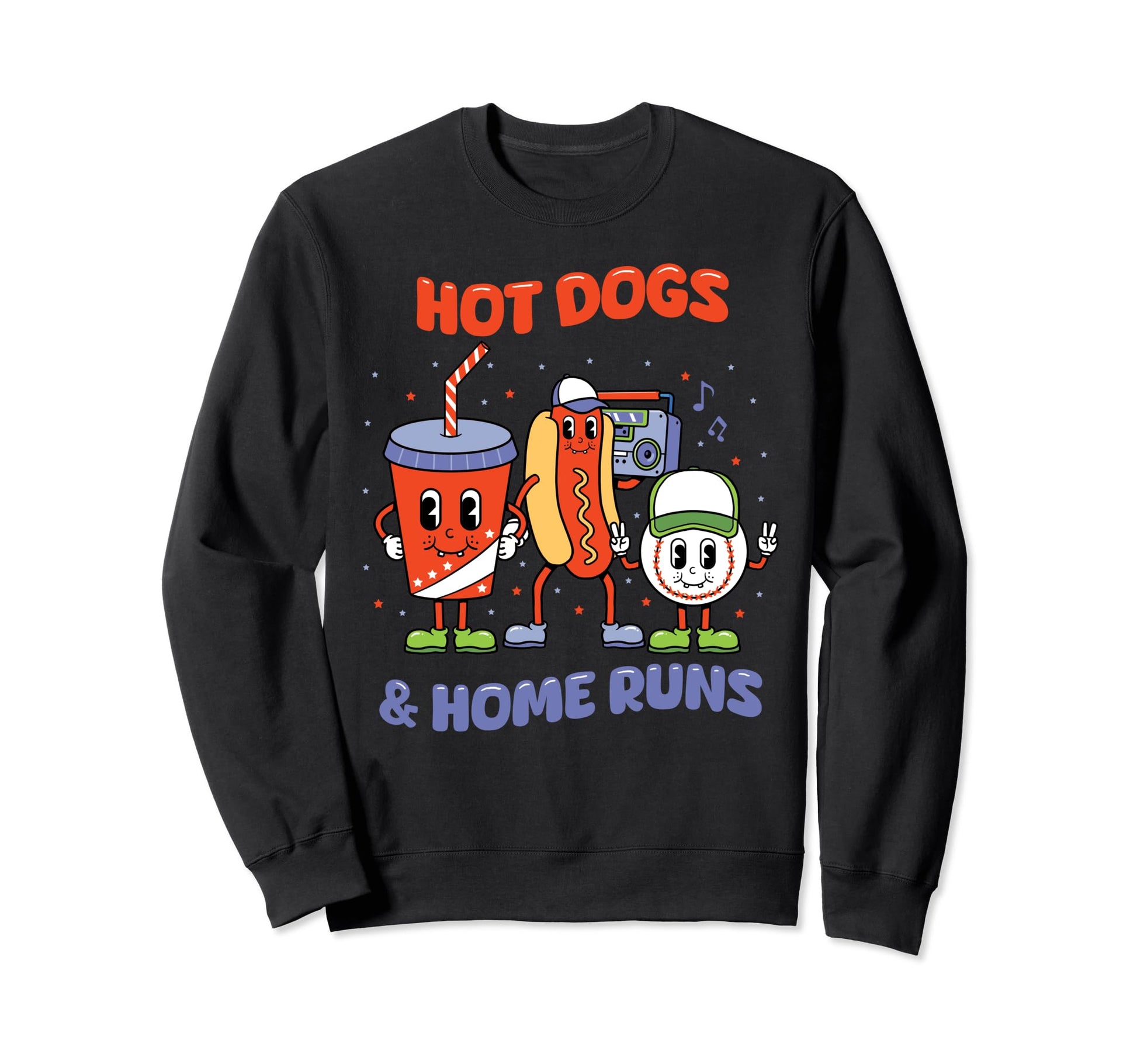 Hotdogs And Home Runs Touchdown Sweatshirt - Trendy Graphic Men Women - T-Shirt, Sweatshirt, Hoodie