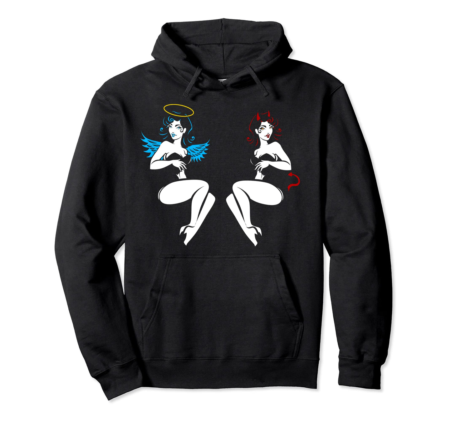 Sexy Pin Up Angel And Devil 50S Hoodie - Novelty Apparel Men Women - T-Shirt, Sweatshirt, Hoodie