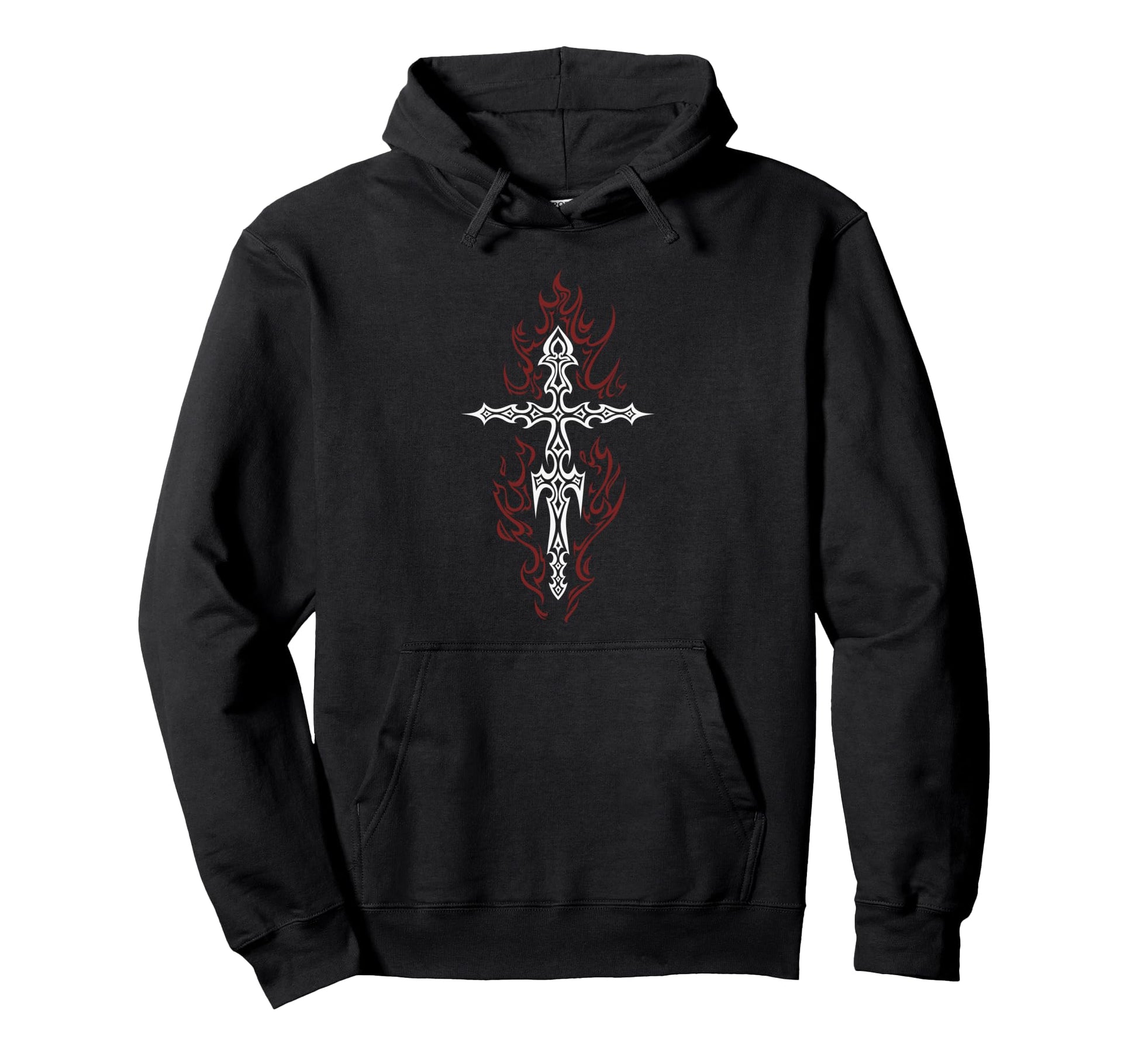 Gothic Cross Y2K Mall Trad Goth Punk Hoodie - Minimalist Print Men Women - T-Shirt, Sweatshirt, Hoodie