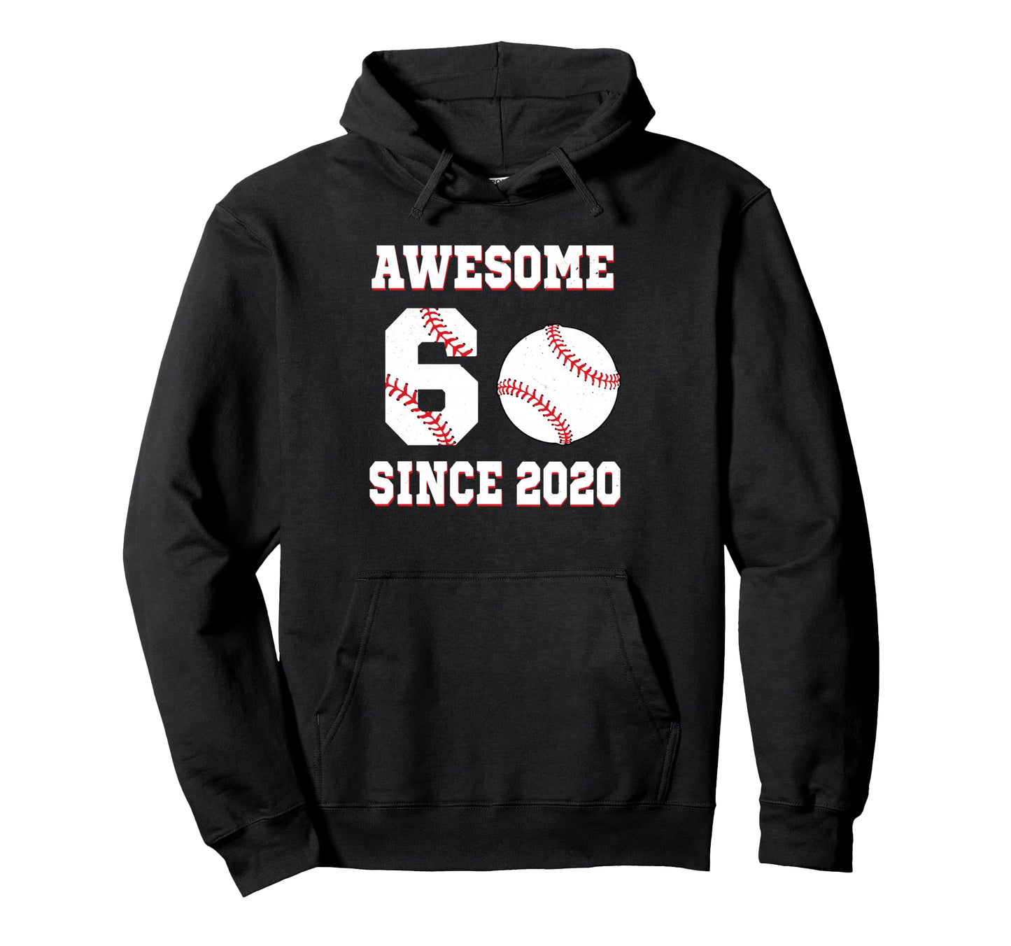 6 Years Old Birthday Baseball Awesome Hoodie - Minimalist Print Men Women - T-Shirt, Sweatshirt, Hoodie