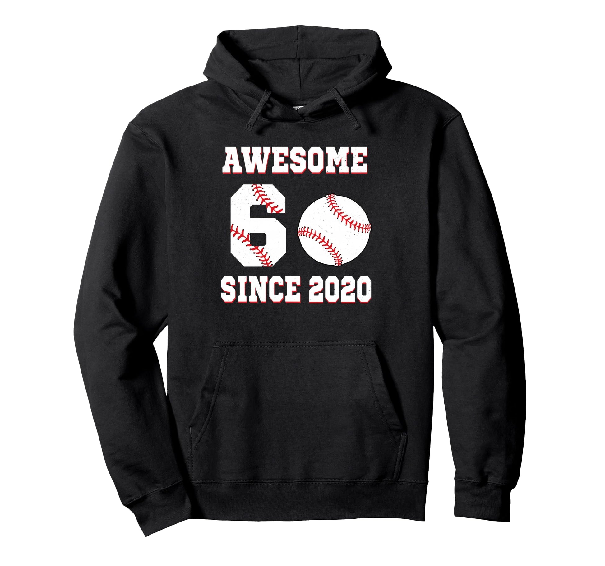 6 Years Old Birthday Baseball Awesome Hoodie - Minimalist Print Men Women - T-Shirt, Sweatshirt, Hoodie