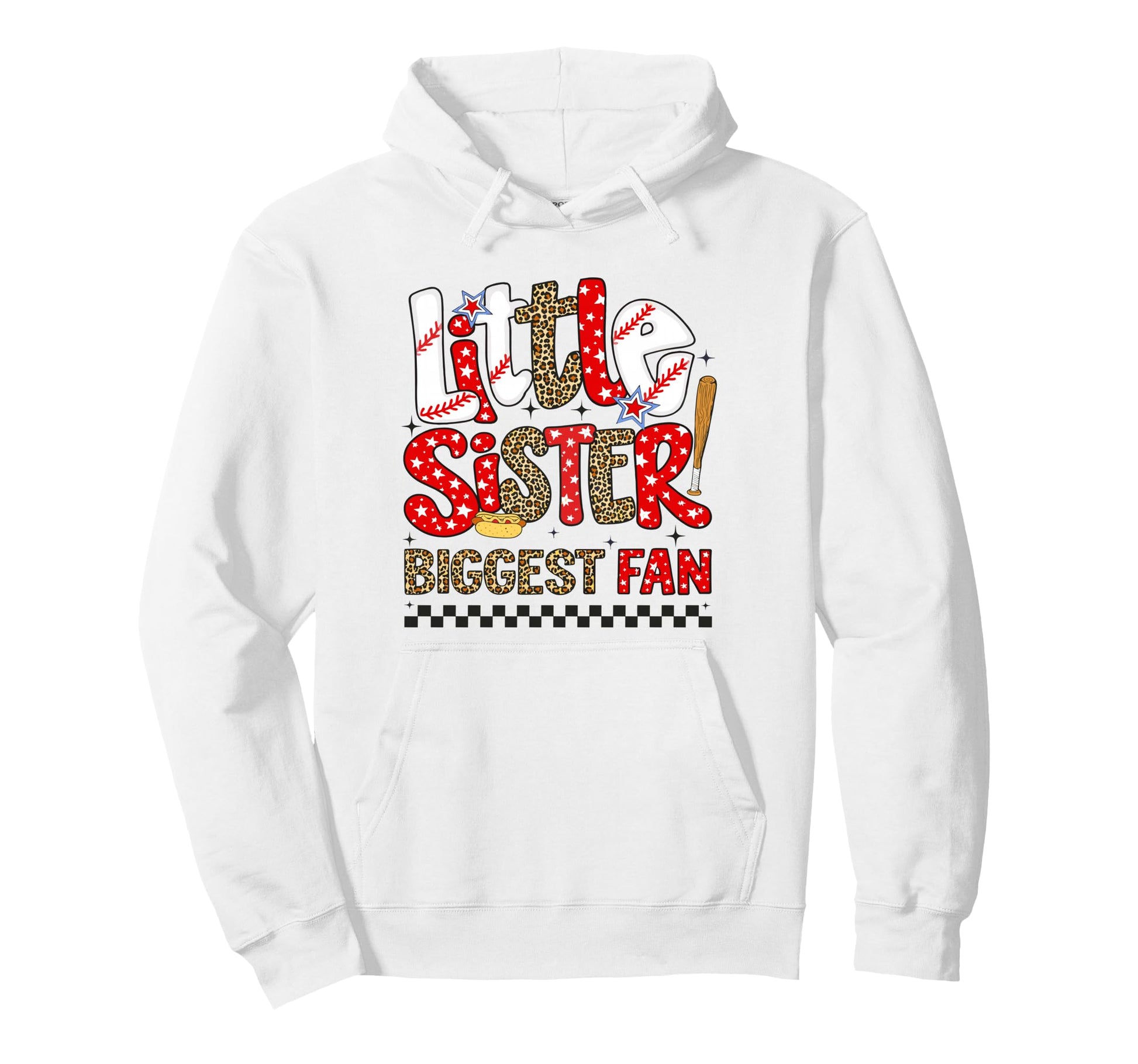 Funny Little Sister Biggest Fan Bow Hoodie - Unique Graphic Men Women - T-Shirt, Sweatshirt, Hoodie