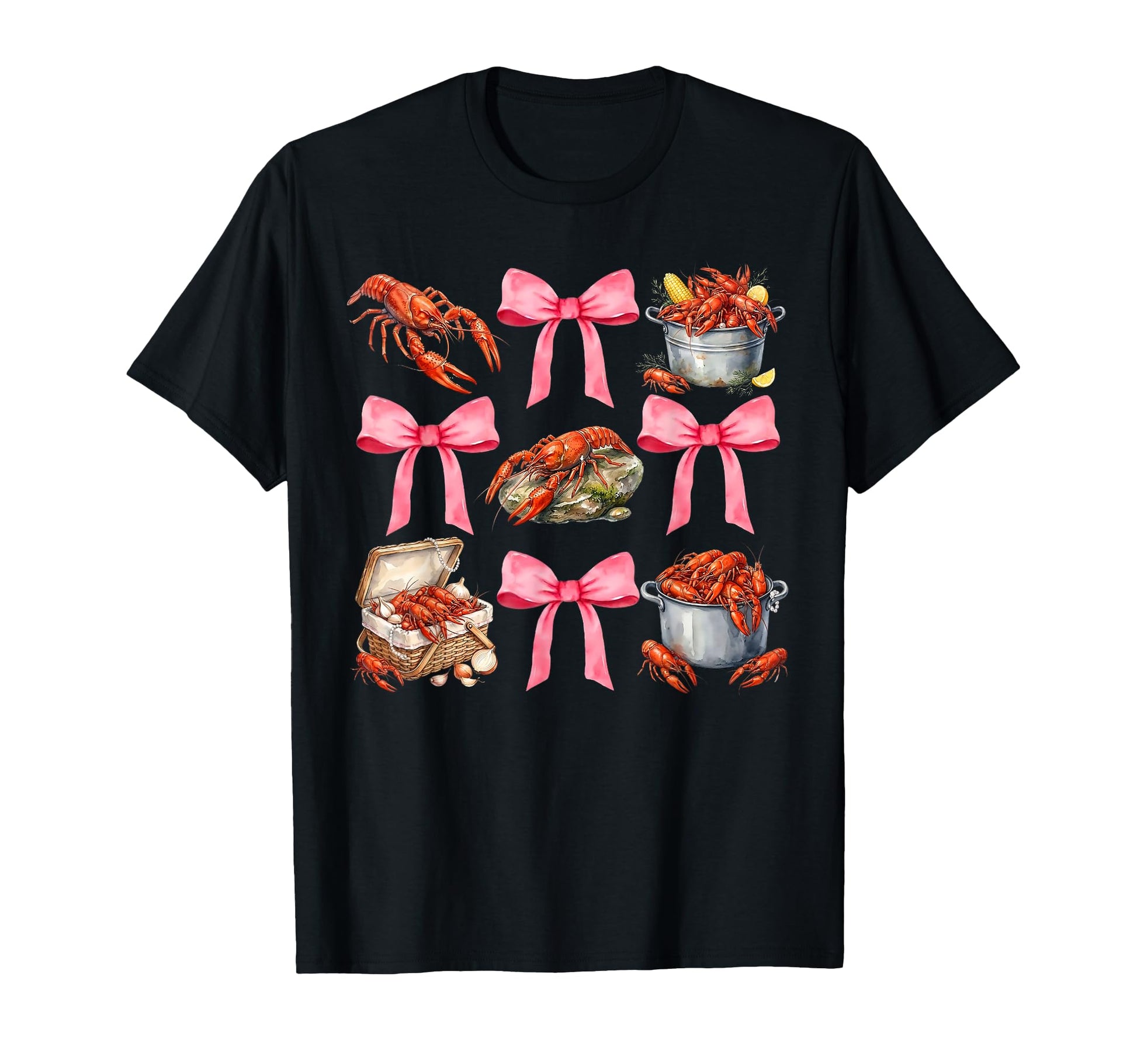 Funny Bow Coquette Crawfish Boil Y2K T-Shirt - Graphic Print Men Women - T-Shirt, Sweatshirt, Hoodie