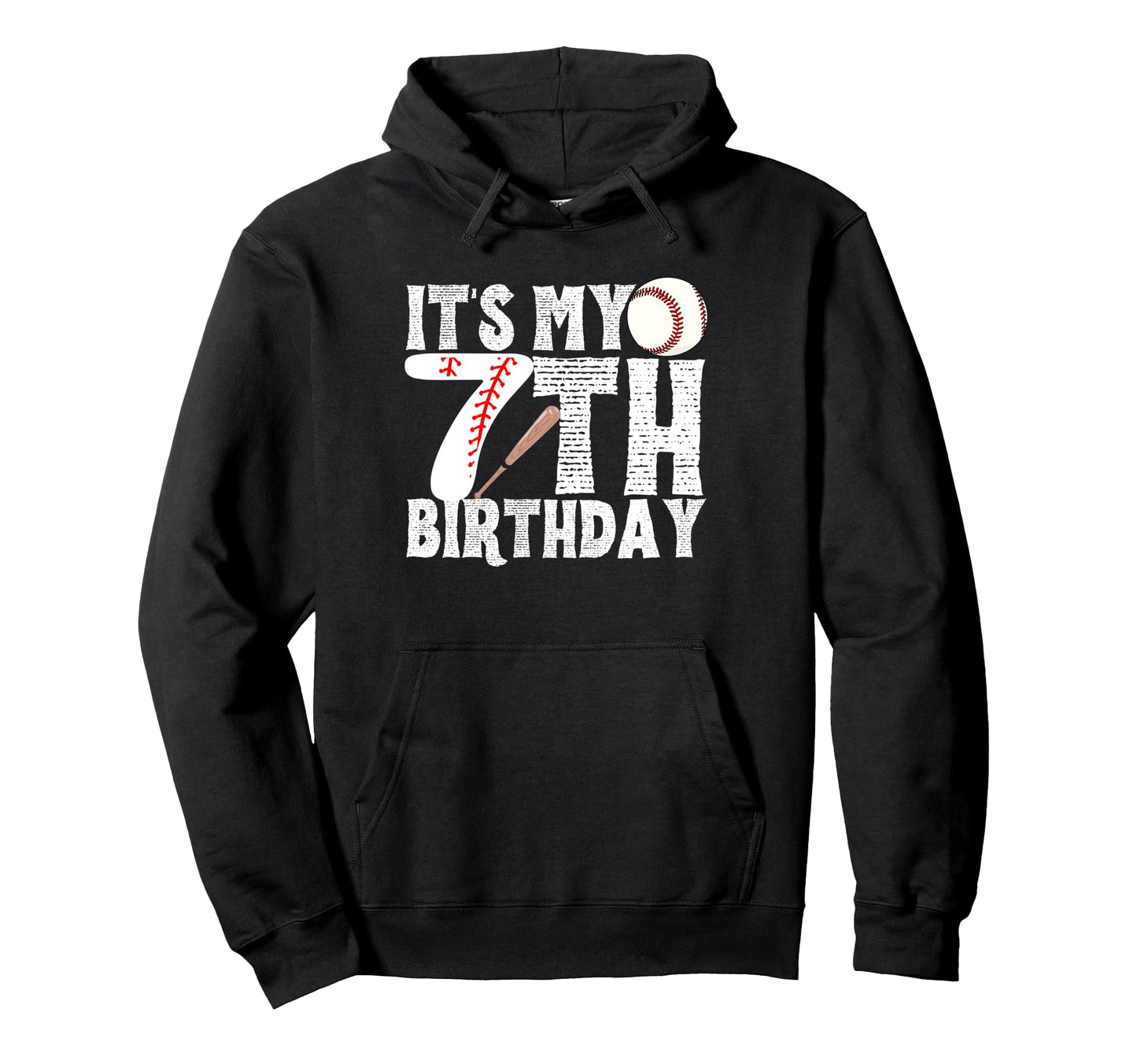 Its My 7Th Birthday Baseball Player Hoodie - Casual Everyday Wear Unisex - T-Shirt, Sweatshirt, Hoodie