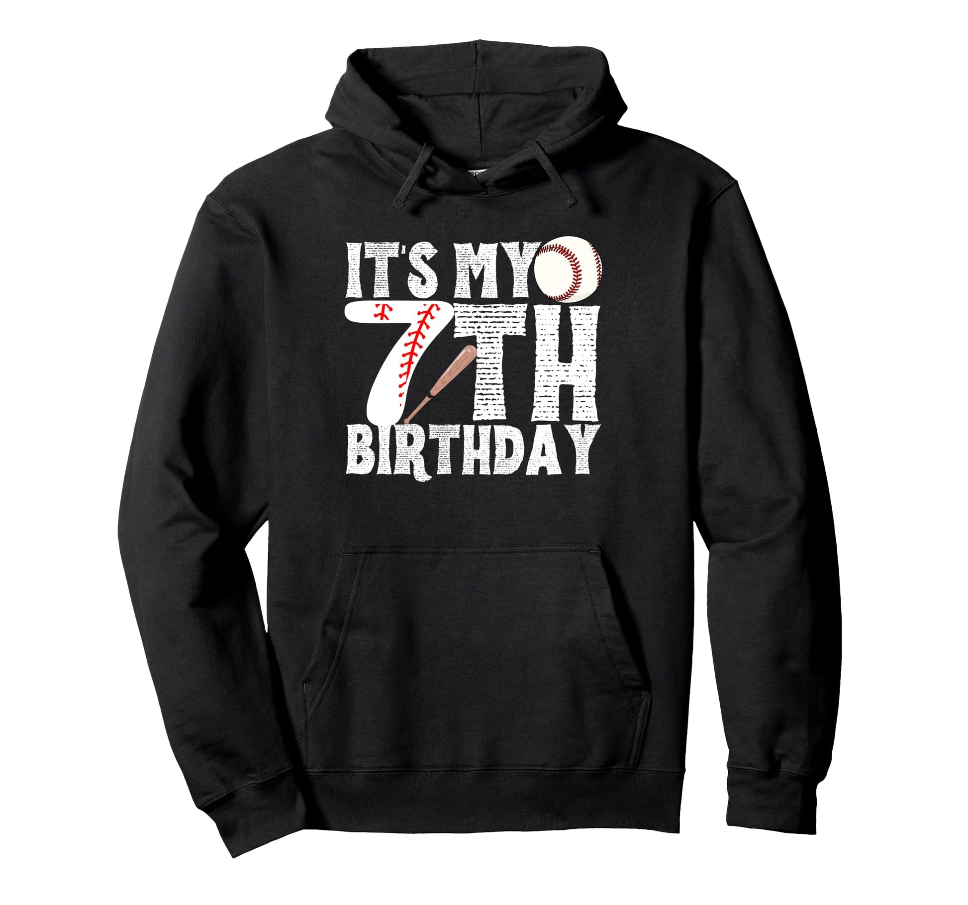 Its My 7Th Birthday Baseball Player Hoodie - Casual Everyday Wear Unisex - T-Shirt, Sweatshirt, Hoodie
