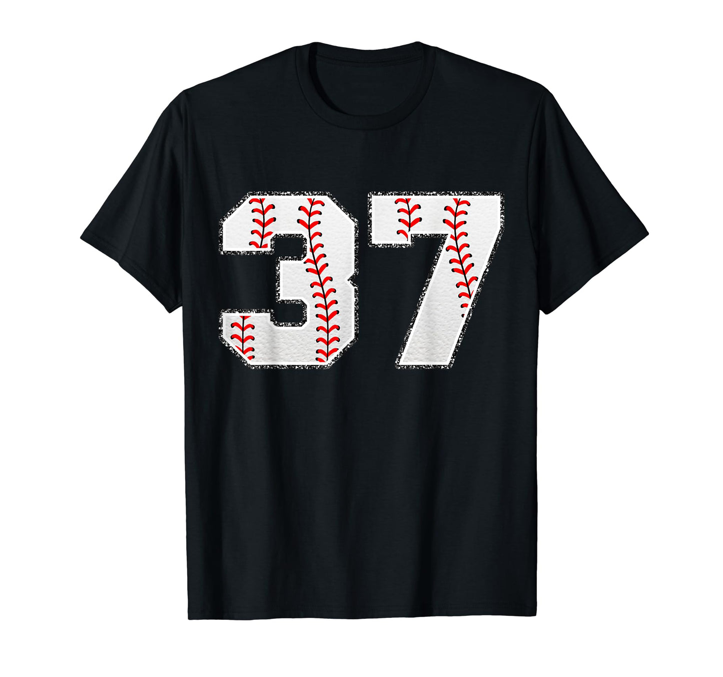 Number 37 Baseball Distressed Number T-Shirt - Custom Art Print for Adults - T-Shirt, Sweatshirt, Hoodie