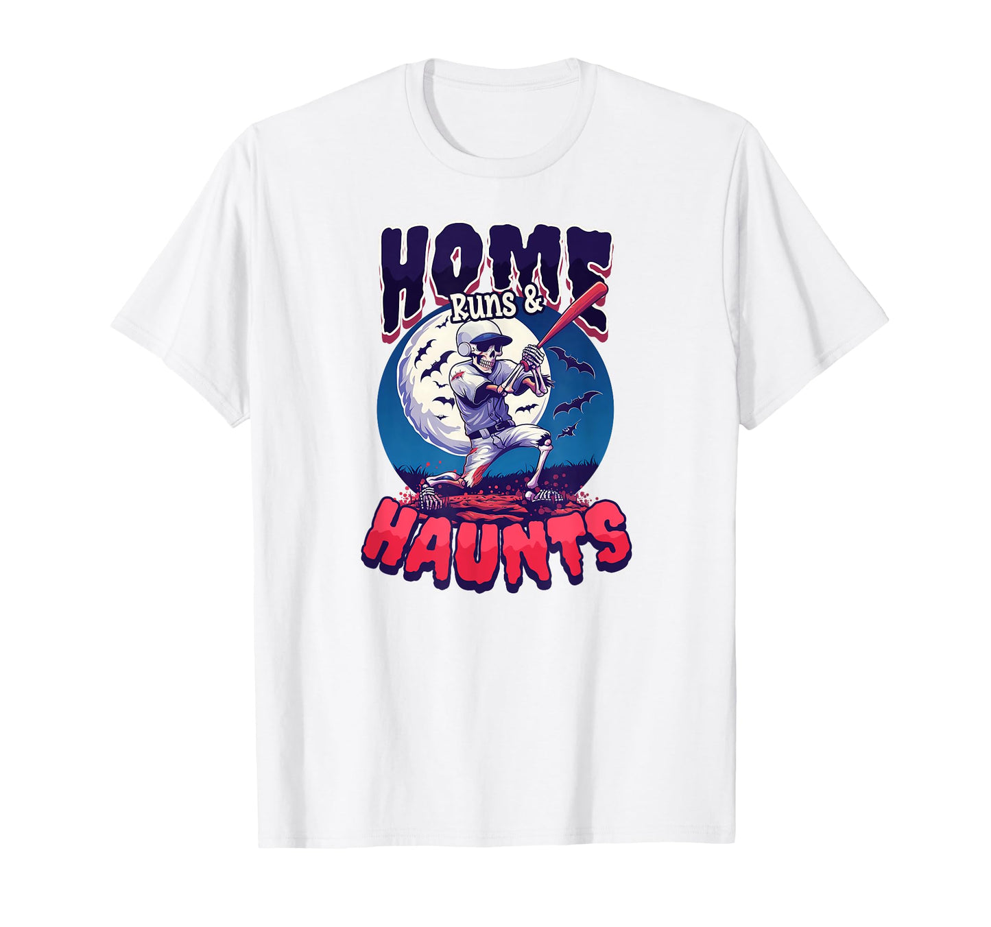 Halloween Baseball Home Runs Haunts T-Shirt - Unique Graphic Unisex - T-Shirt, Sweatshirt, Hoodie