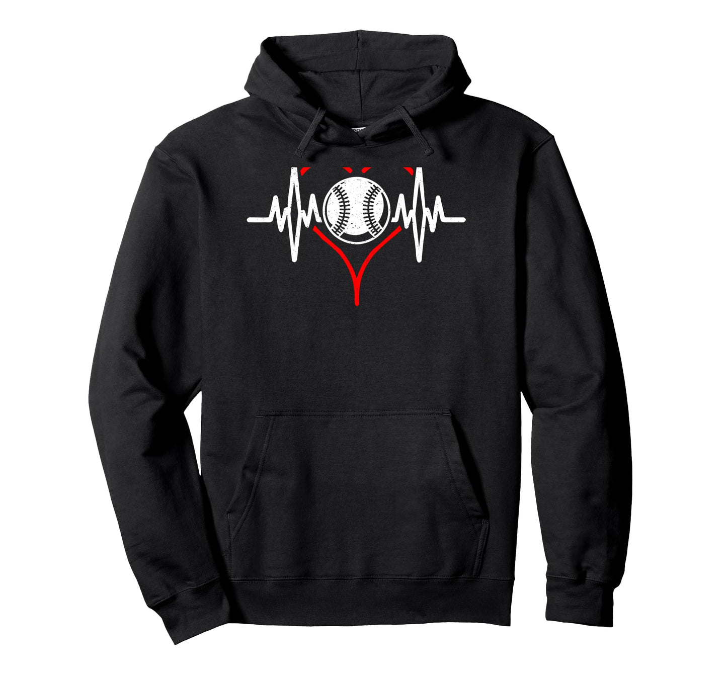 Heartbeat Baseball Sports Fan Gift Hoodie - Fun Novelty Design for Adults - T-Shirt, Sweatshirt, Hoodie