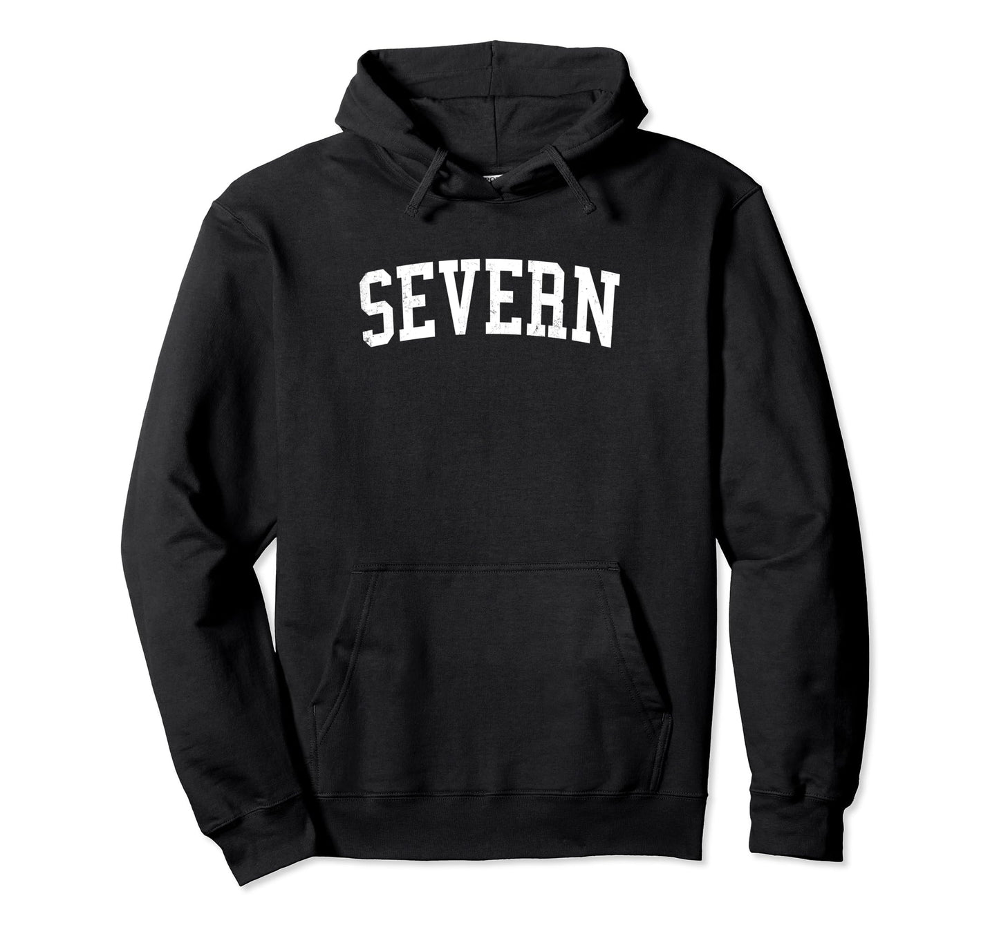 Severn Md Distressed White Varsity Hoodie - Graphic Print Men Women - T-Shirt, Sweatshirt, Hoodie
