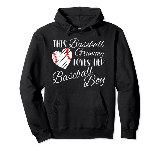 Baseball Grammy Loves Her Baseball Hoodie - Graphic Print Unisex - T-Shirt, Sweatshirt, Hoodie