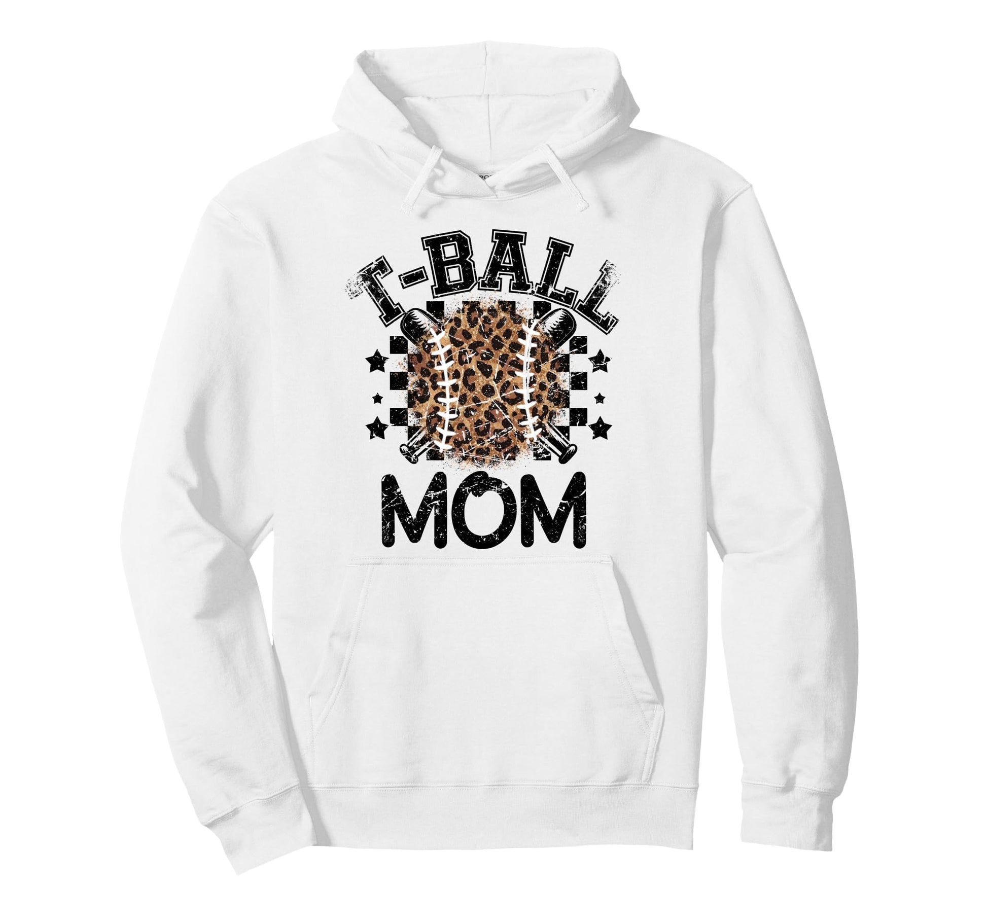T Ball Teeball Mom Leopard Cheetah Hoodie - Graphic Print for Adults - T-Shirt, Sweatshirt, Hoodie