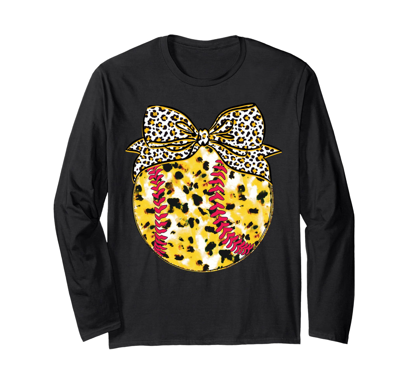 Baseball Bow Leopard Gift Softball T-Shirt - Streetwear Style Men Women - T-Shirt, Sweatshirt, Hoodie