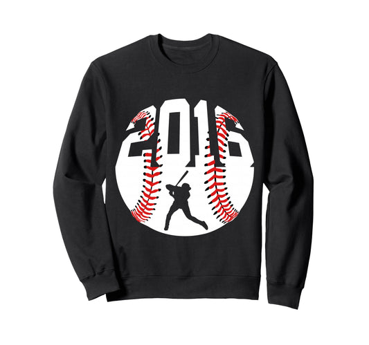 2016 Baseball 10Th Birthday Sweatshirt - Fun Novelty Design Men Women - T-Shirt, Sweatshirt, Hoodie