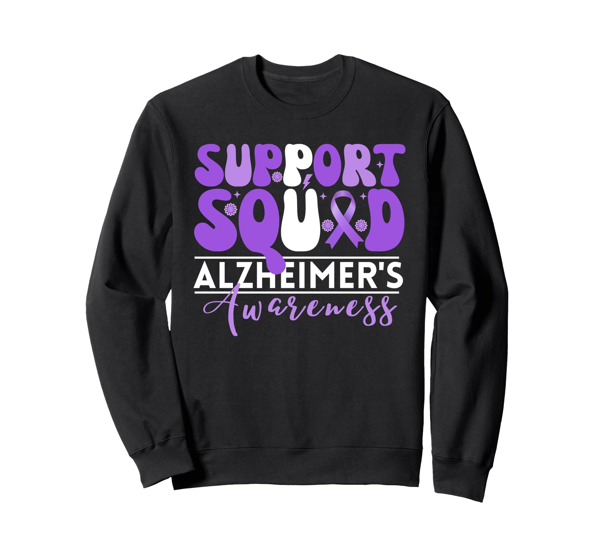 Support Squad Alzheimers Sweatshirt - Casual Everyday Wear Unisex - T-Shirt, Sweatshirt, Hoodie
