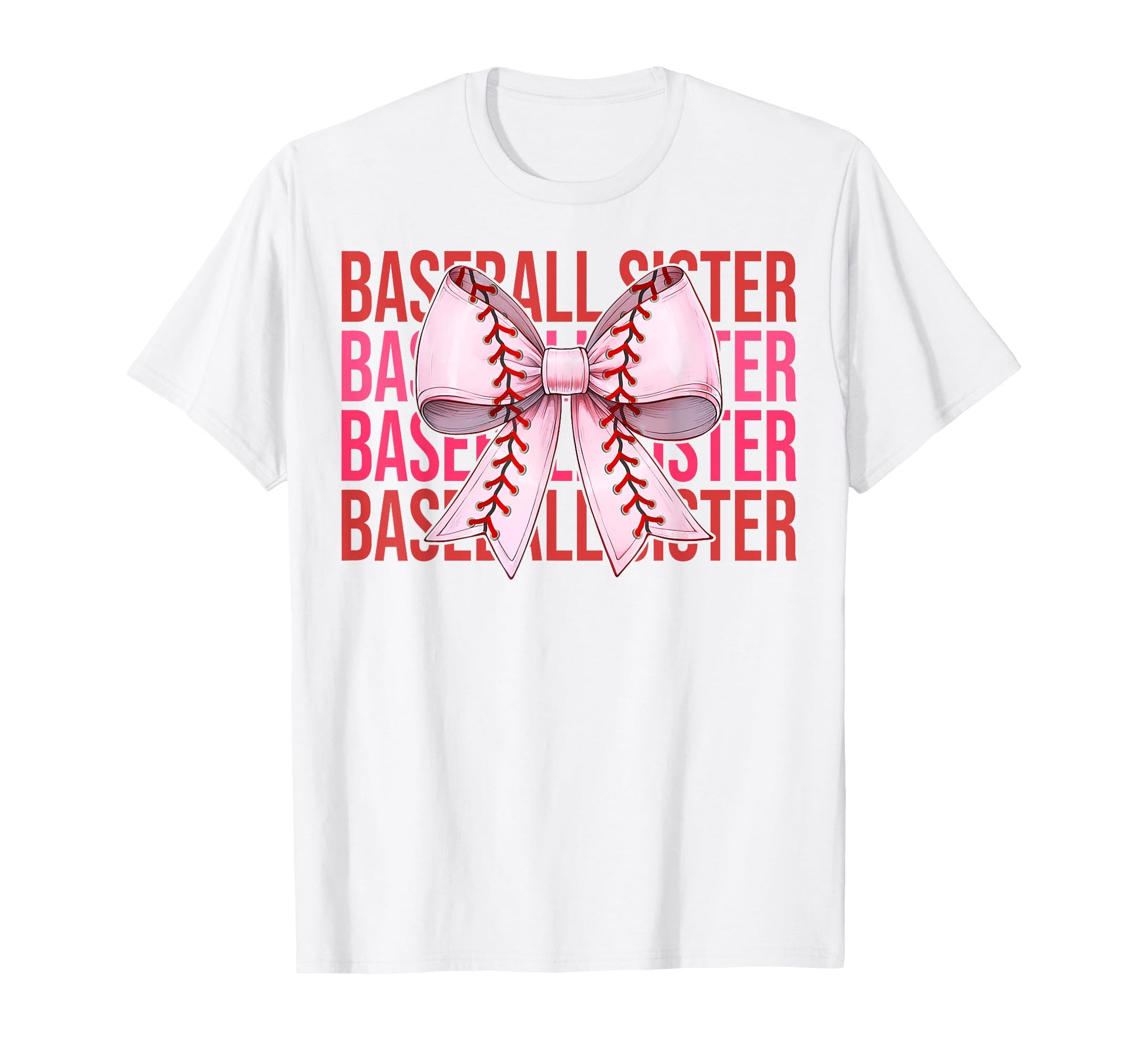 Baseball Sister Baseball Coquette Bow T-Shirt - Novelty Apparel Unisex - T-Shirt, Sweatshirt, Hoodie