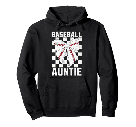 Baseball Aunt Coquette Bow Hoodie - Casual Everyday Wear Men Women - T-Shirt, Sweatshirt, Hoodie