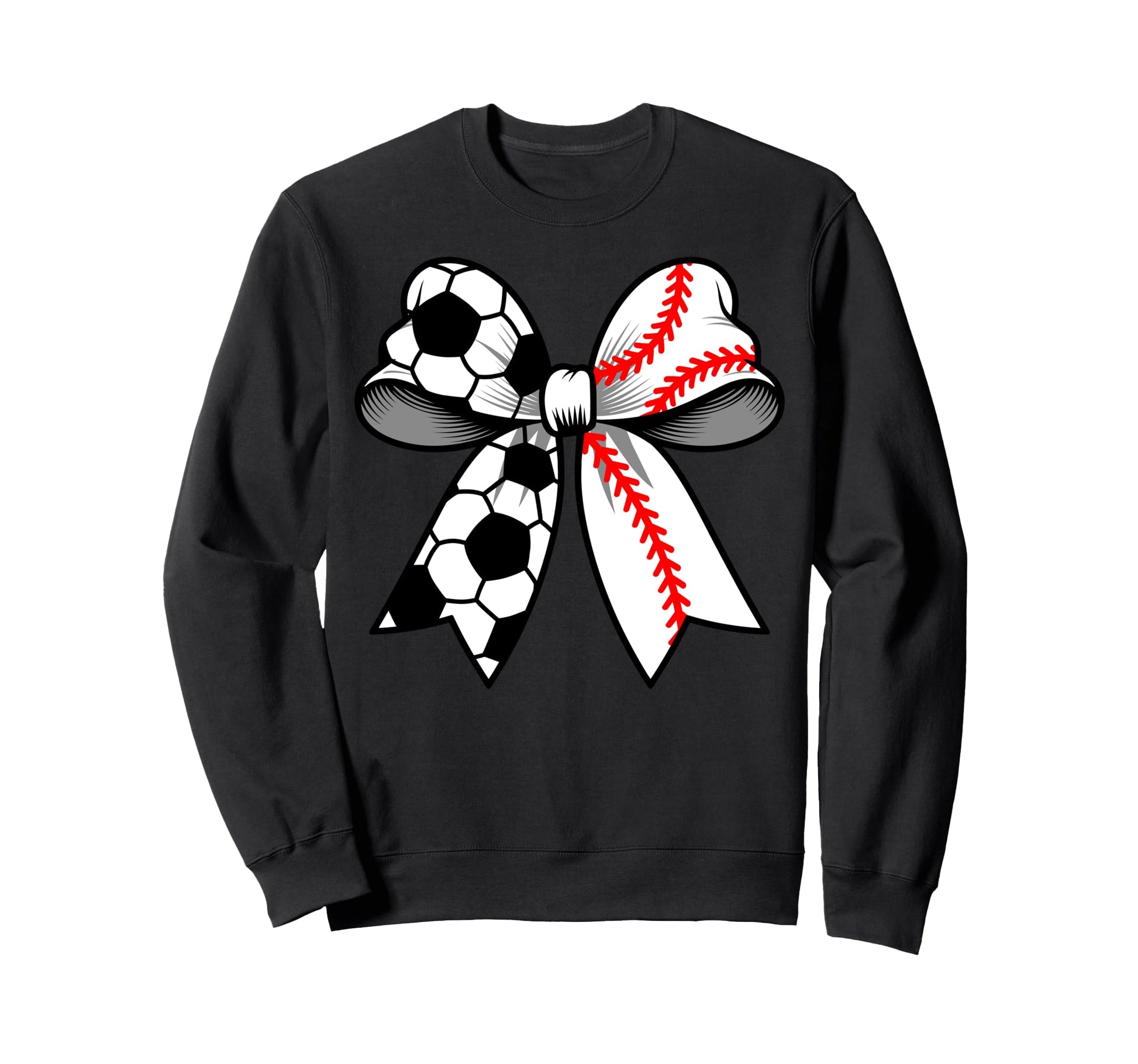 Soccer Baseball Coquette Bow Funny Sweatshirt - Graphic Print for Adults - T-Shirt, Sweatshirt, Hoodie