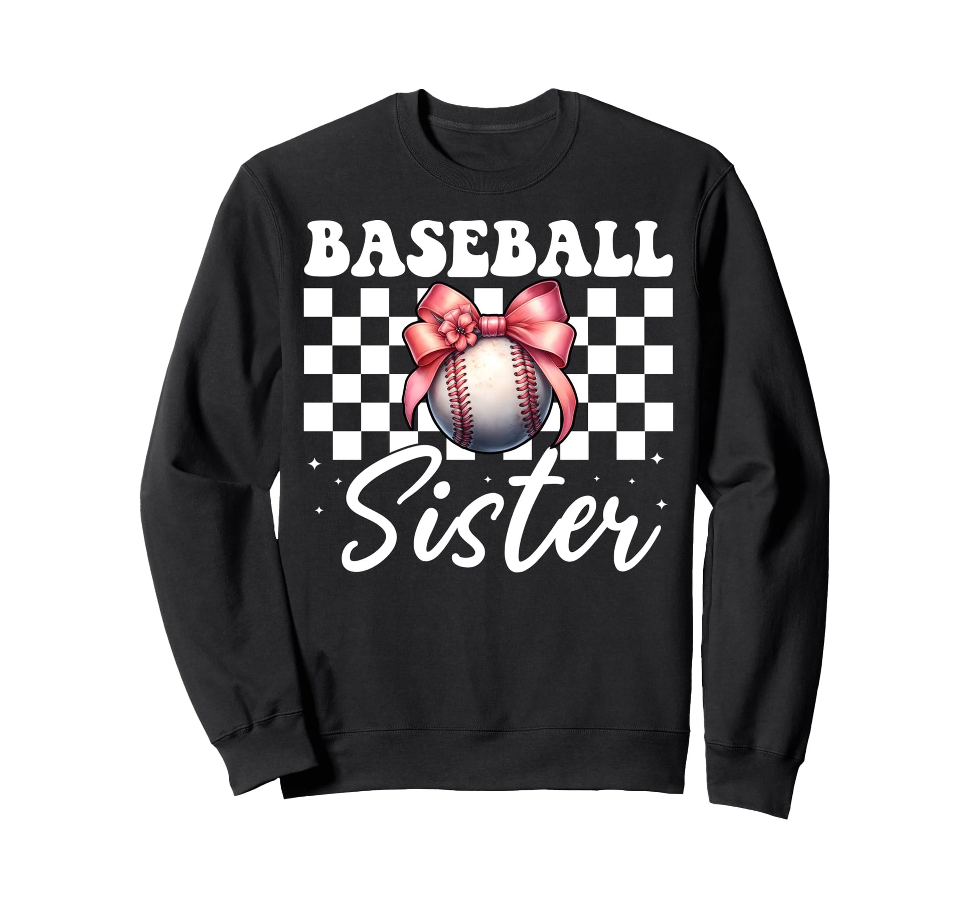 Baseball Sister Baseball Coquette Bow Sweatshirt - Graphic Print Unisex - T-Shirt, Sweatshirt, Hoodie
