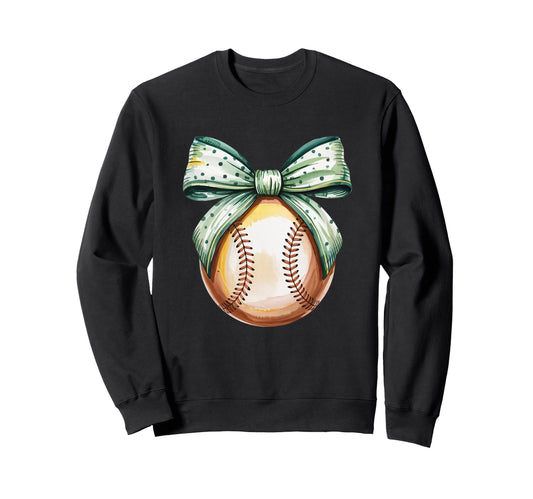 Baseball Coquette Bow Baseball Sweatshirt - Fun Novelty Design Unisex - T-Shirt, Sweatshirt, Hoodie