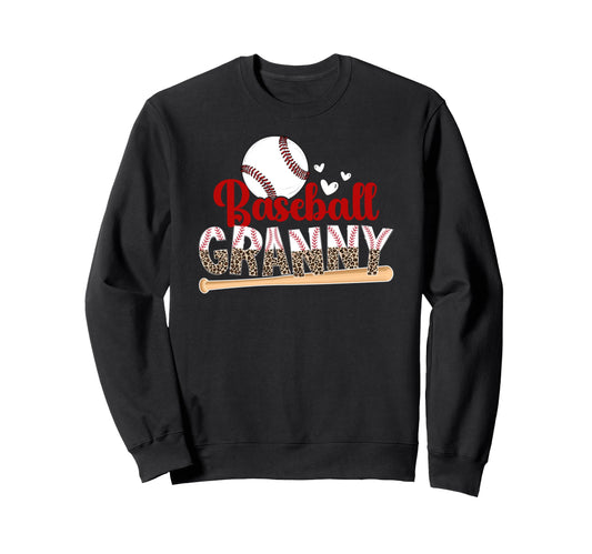Baseball Granny Leopard Granny Sweatshirt - Aesthetic Graphic for Adults - T-Shirt, Sweatshirt, Hoodie