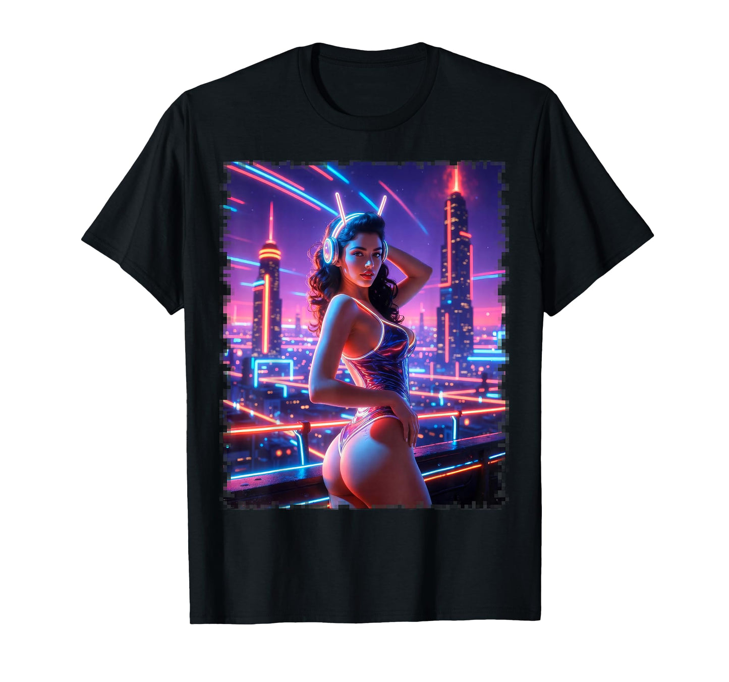 Hot Retrofuturism Pinup 1 T-Shirt - Trendy Graphic Unisex - T-Shirt, Sweatshirt, Hoodie