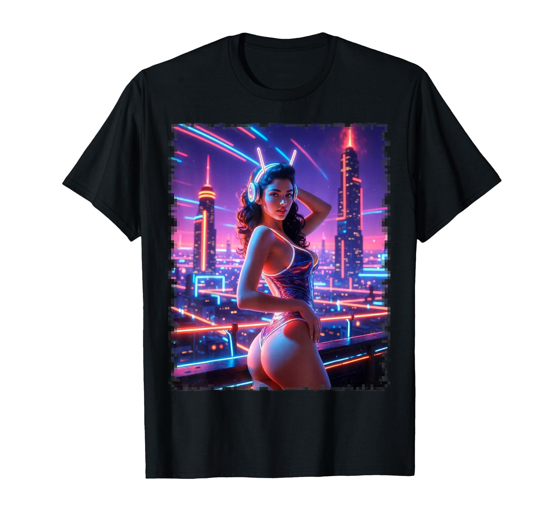 Hot Retrofuturism Pinup 1 T-Shirt - Trendy Graphic Unisex - T-Shirt, Sweatshirt, Hoodie