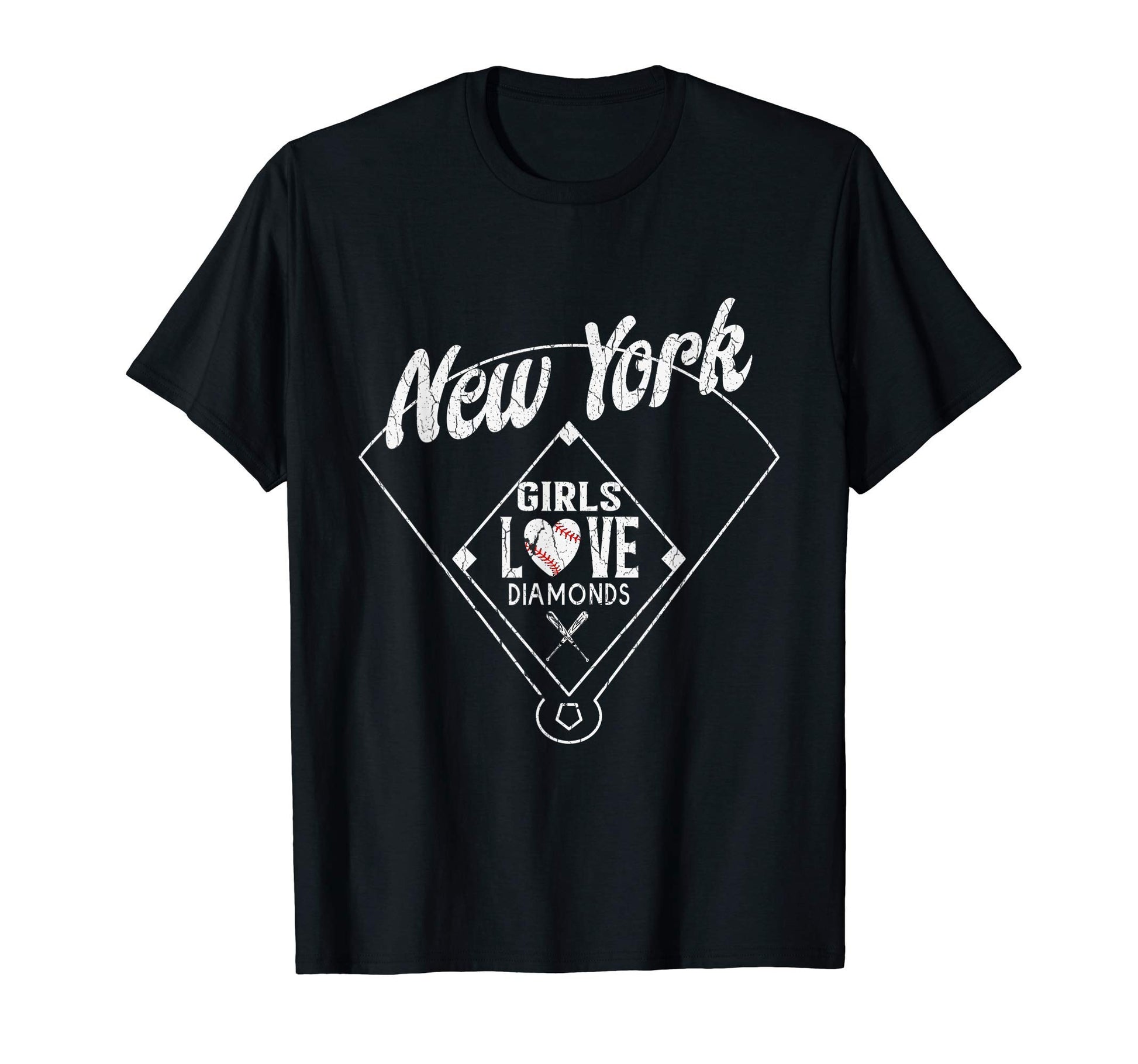 Distressed New York Love Baseball Fan Funny T-Shirt - Graphic Print Unisex - T-Shirt, Sweatshirt, Hoodie