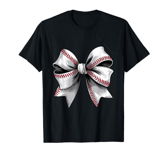 Baseball Coquette Bow Baseball T-Shirt - Fun Novelty Design Men Women - T-Shirt, Sweatshirt, Hoodie