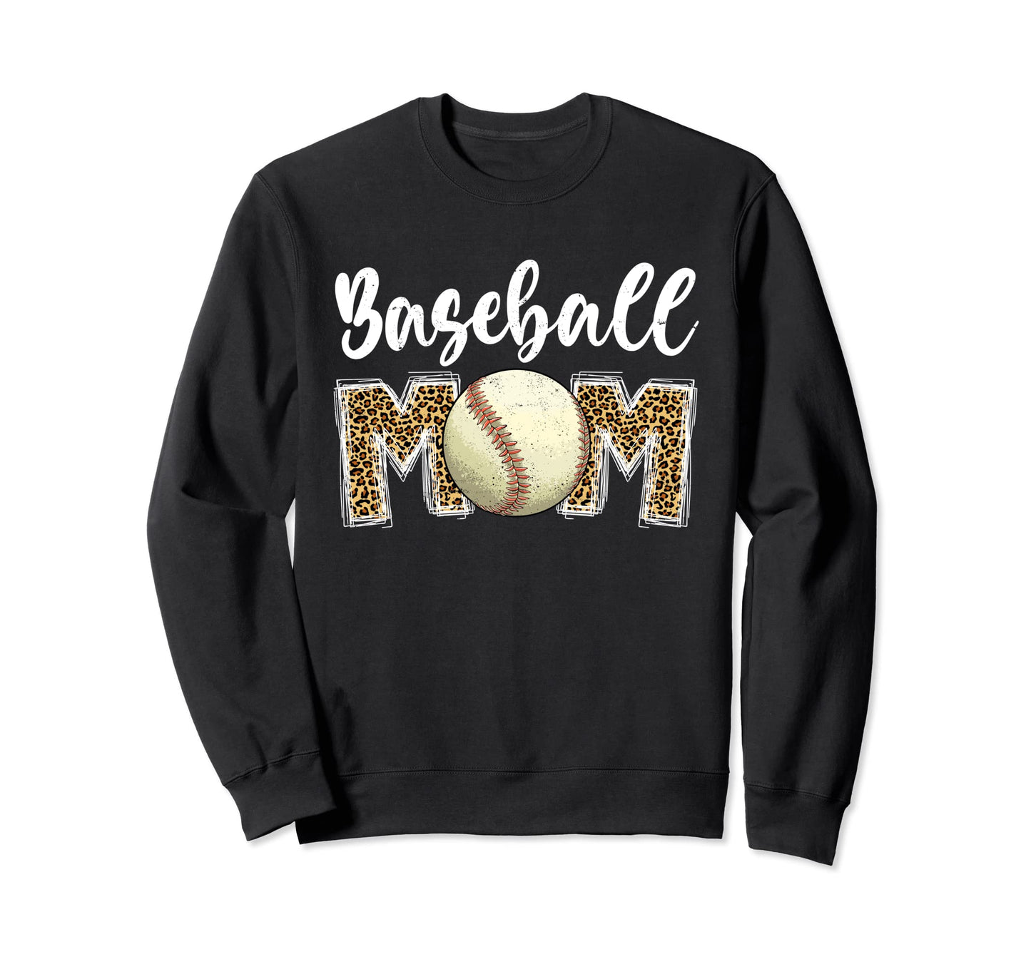 Baseball Mom Leopard Mom Sweatshirt - Casual Everyday Wear for Adults - T-Shirt, Sweatshirt, Hoodie