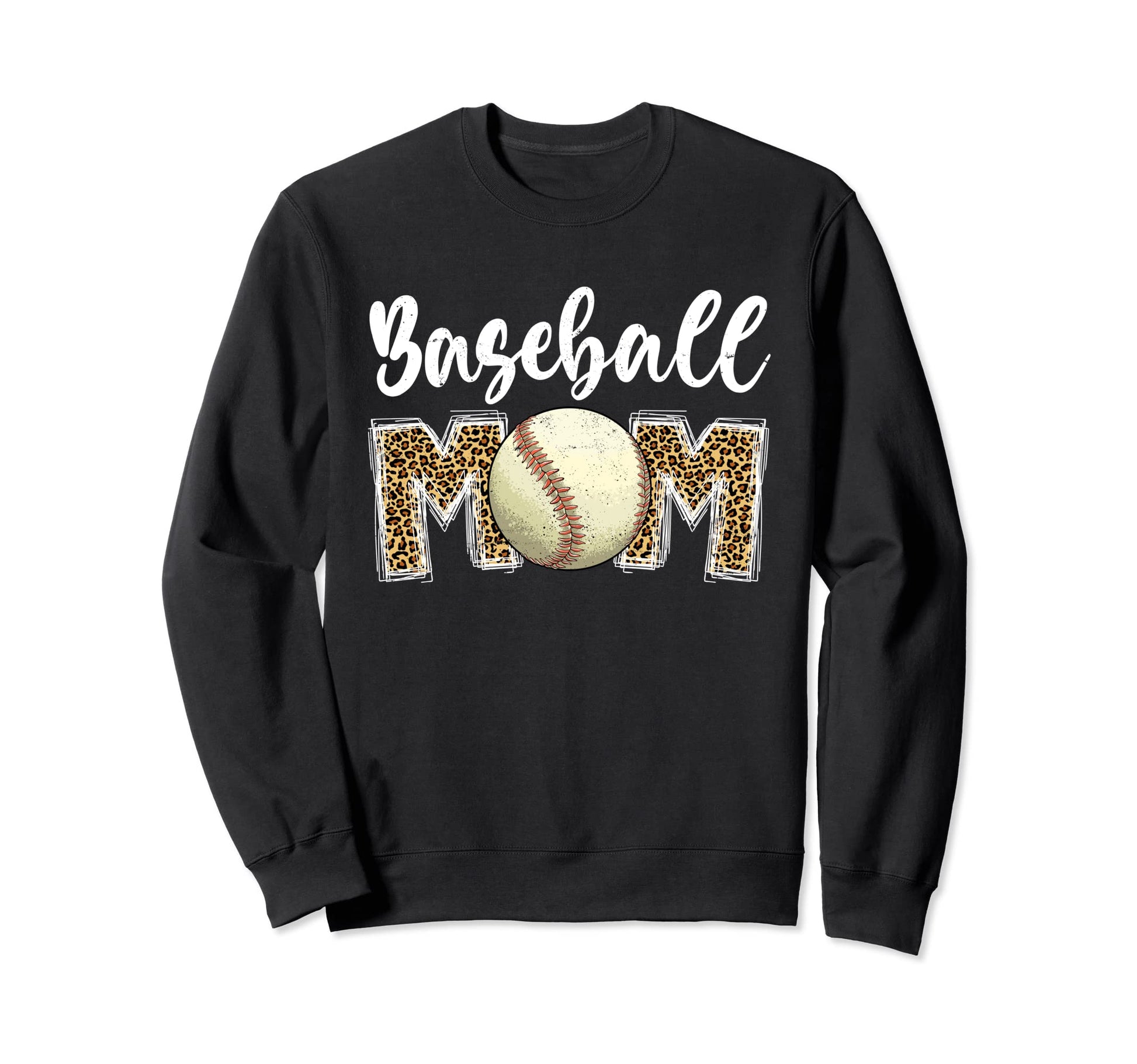 Baseball Mom Leopard Mom Sweatshirt - Casual Everyday Wear for Adults - T-Shirt, Sweatshirt, Hoodie